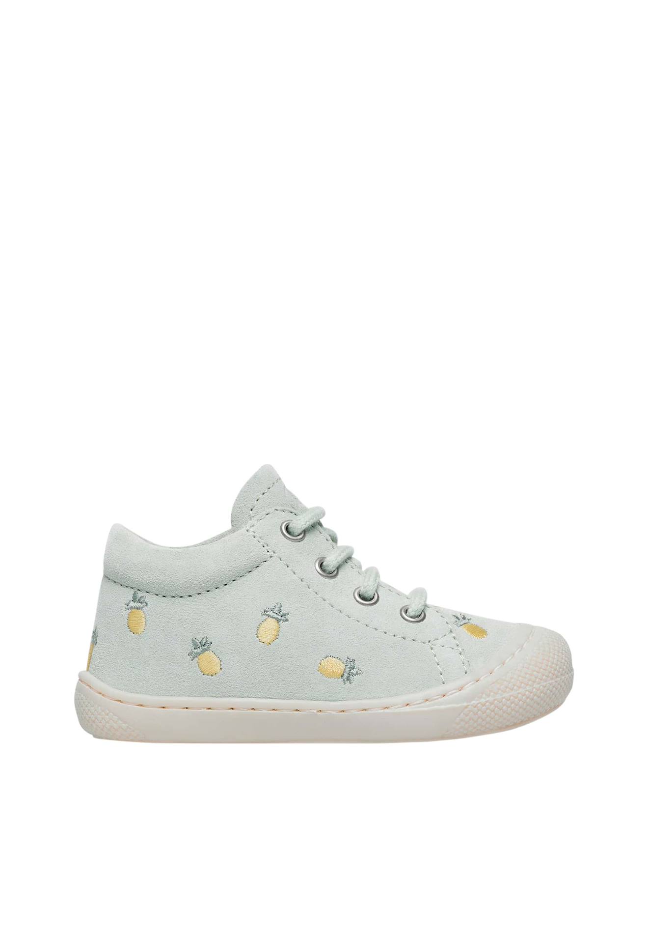 Chaussures En Suède Cocoon Embr.pineapples Vert Menthe