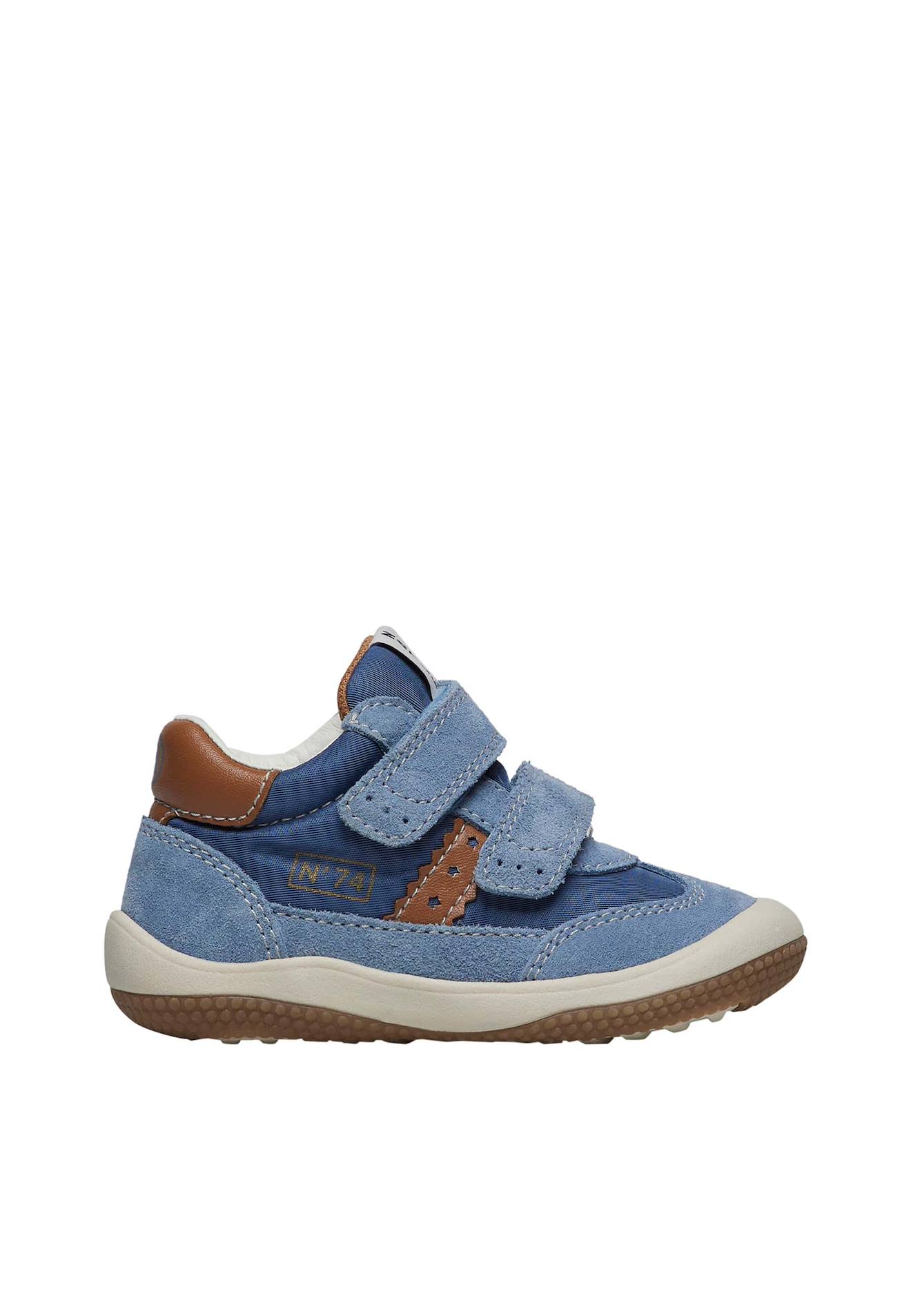 Baskets En Suède Et Tissu Technique Go Vl. Bleu