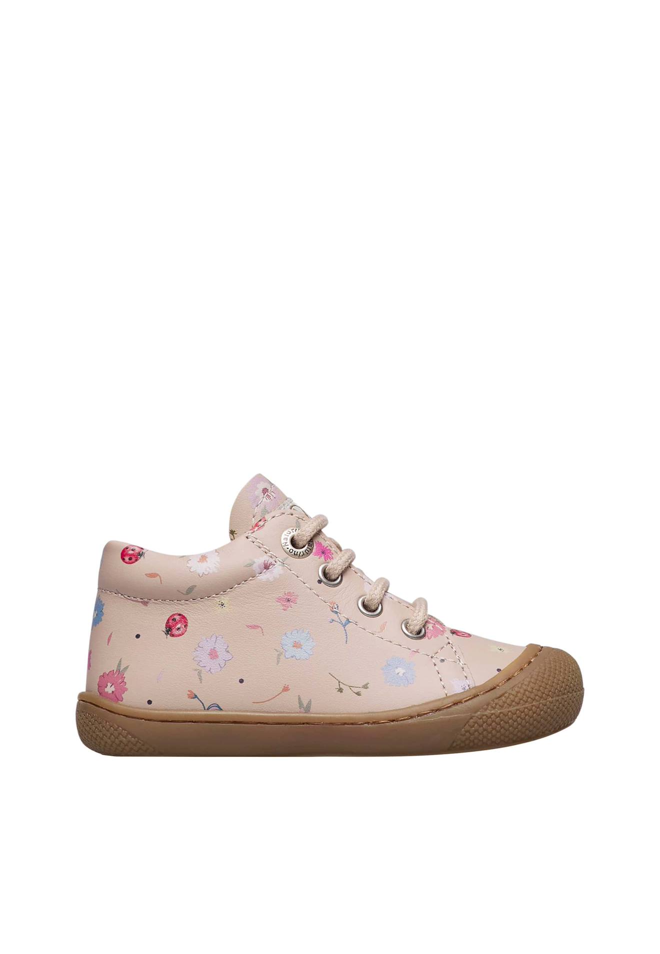 Chaussures Premiers Pas En Cuir Imprimé Cocoon Rose Poudré