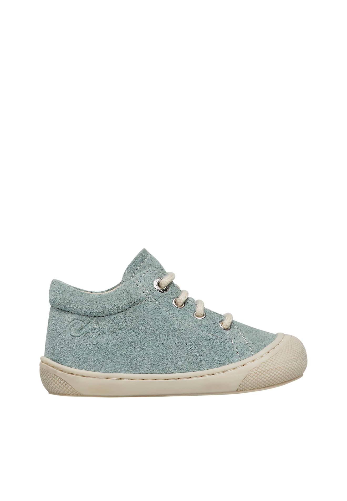 Chaussures Premiers Pas En Suède Cocoon Blanc-vert D'eau