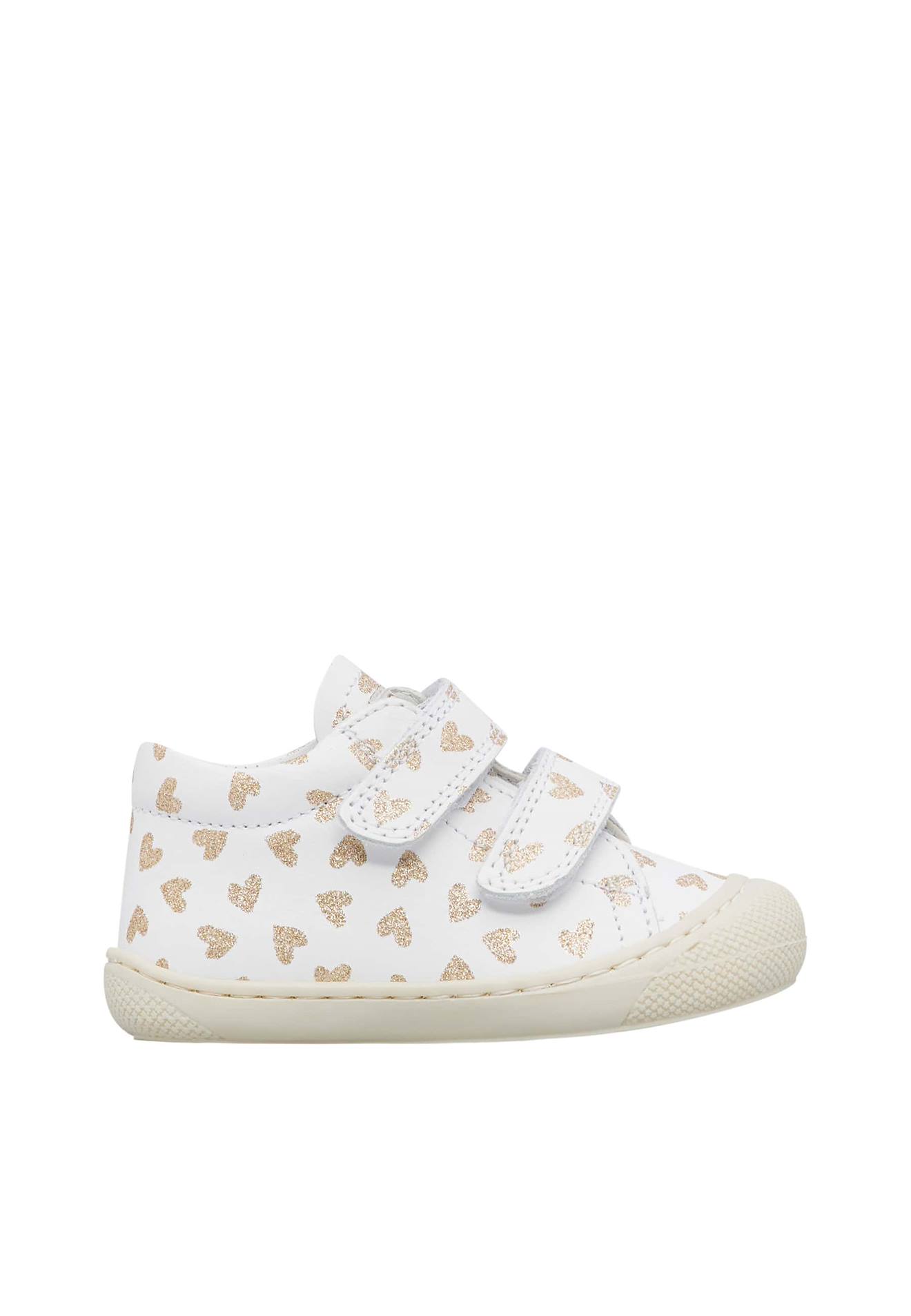 Chaussures En Cuir Avec Couer Pailletés Cocoon Vl Blanc-platine