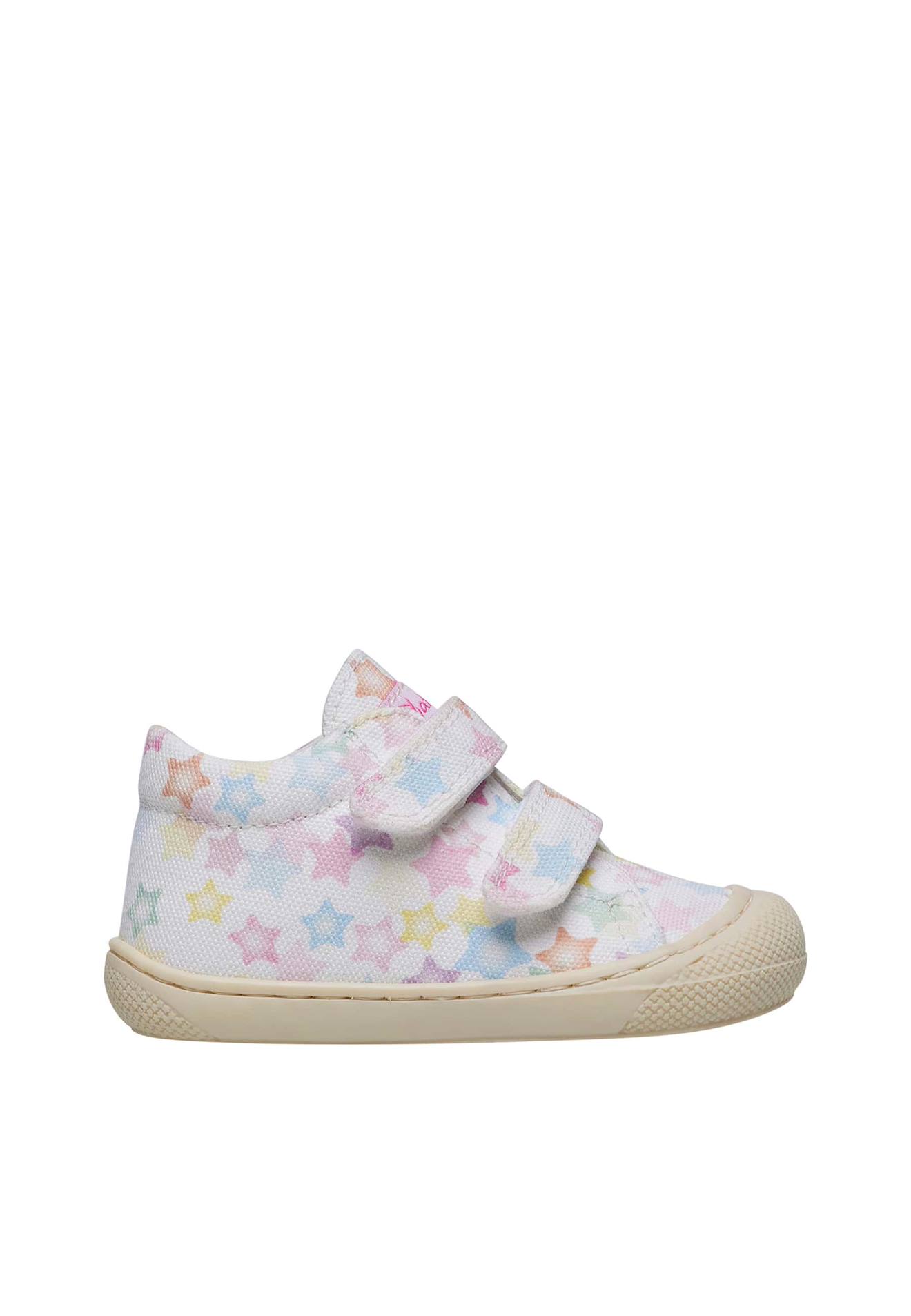 Chaussures Premiers Pas En Tissu Avec Imprimé Étoile Cocoon Vl Blanc