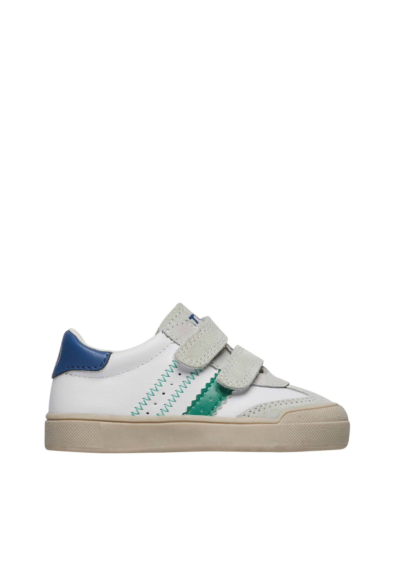 Baskets En Cuir Et Suède Riby Vl. Blanc-vert