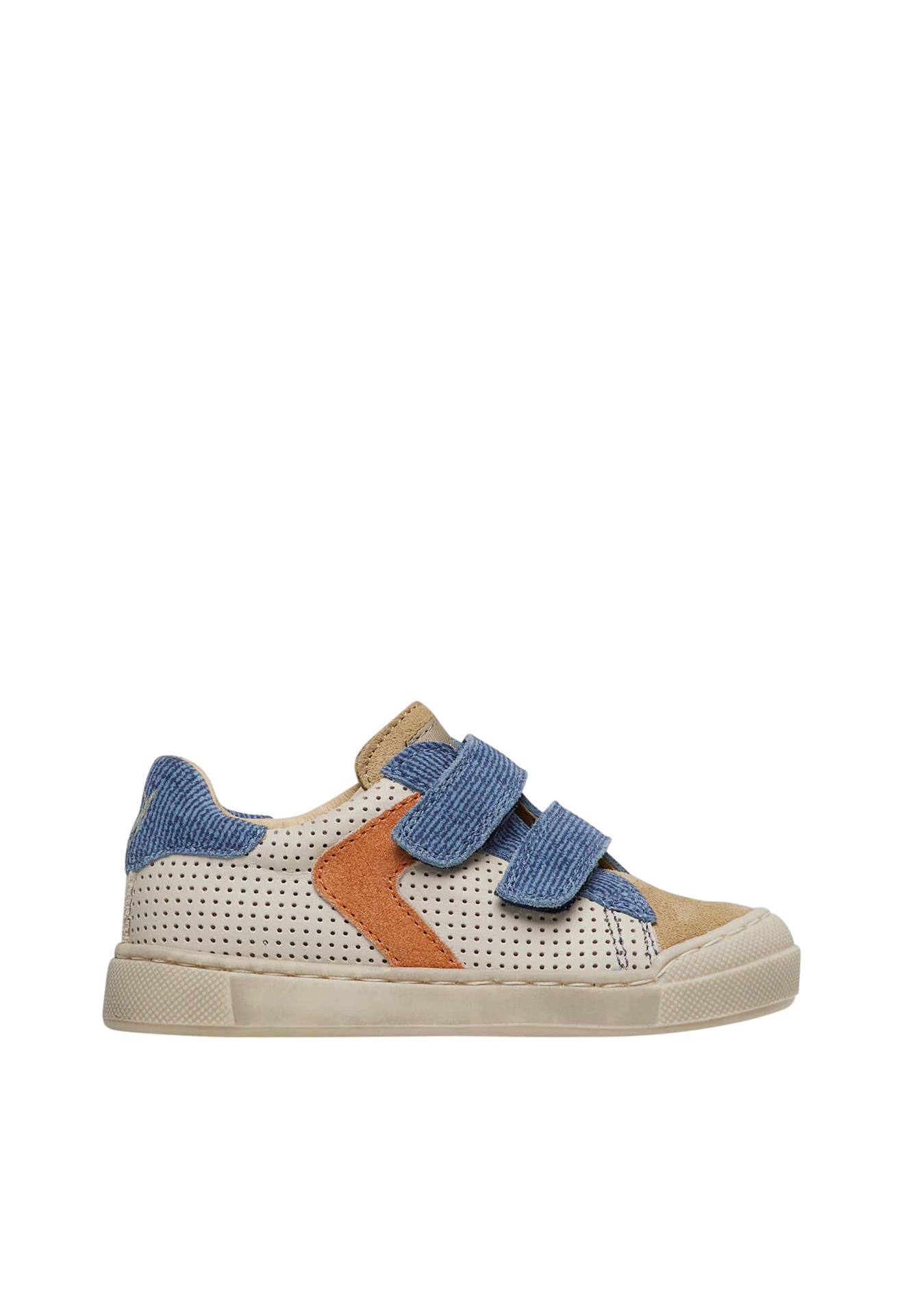 Baskets En Cuir Et Suède Clarendon Vl Blanc-bleu