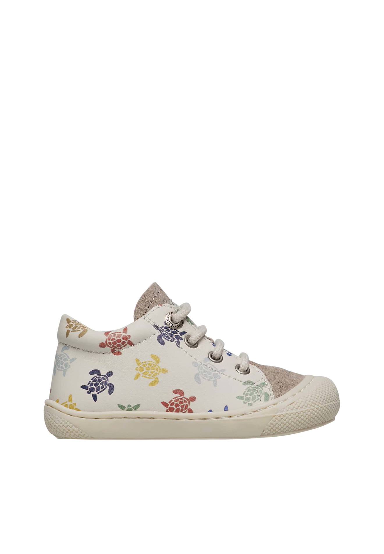 Chaussures En Cuir Et Suède Avec Imprimé Tortues Cocoon Blanc-gris