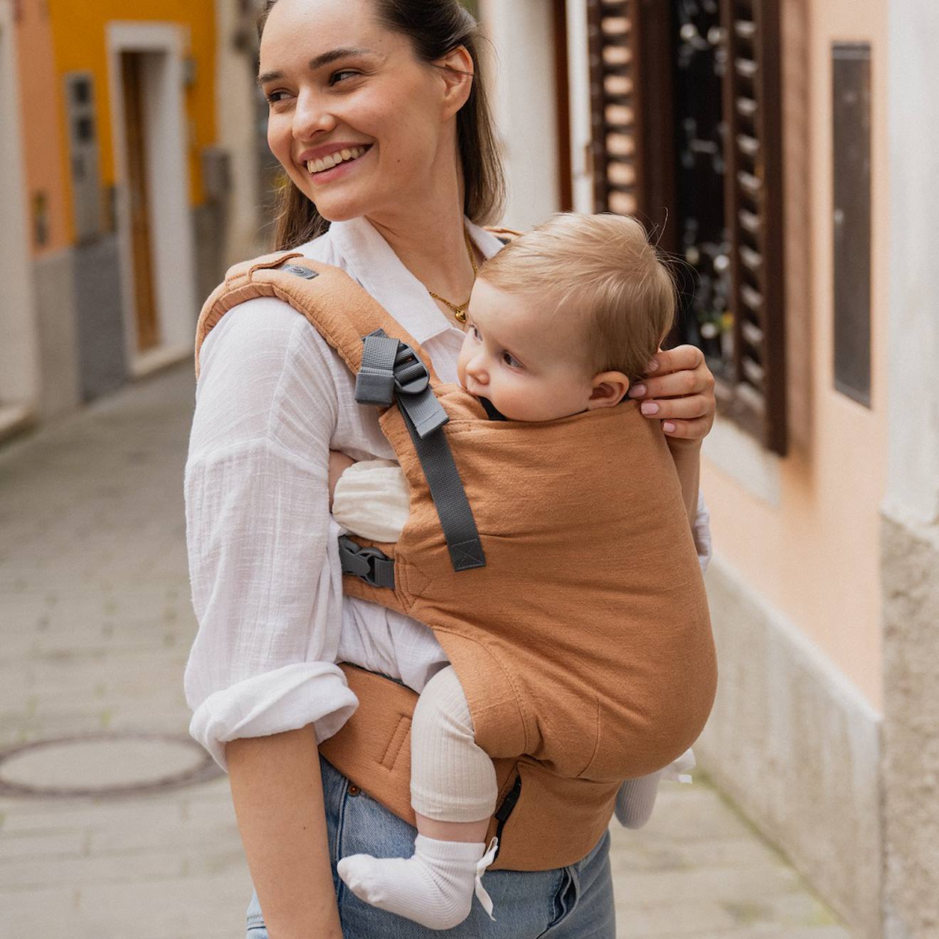 Porte Bébé Boba X En Lin Rye Marron