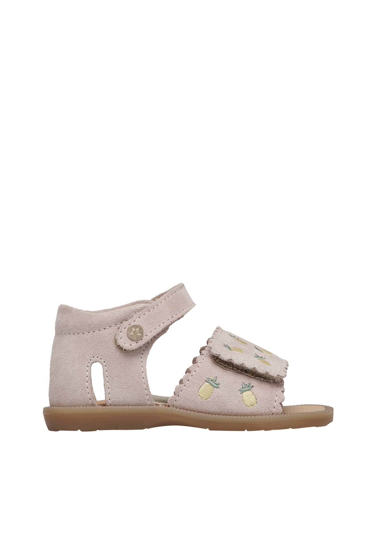 Sandales En Suède Maya Embr Rose Poudré