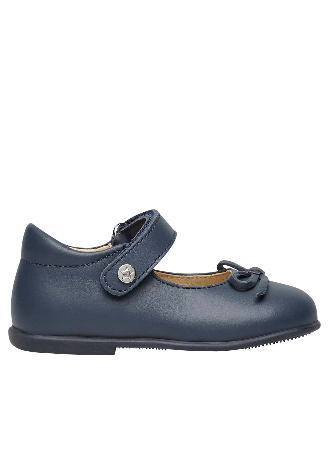 Ballerines À Nœud En Cuir Ballet Marine