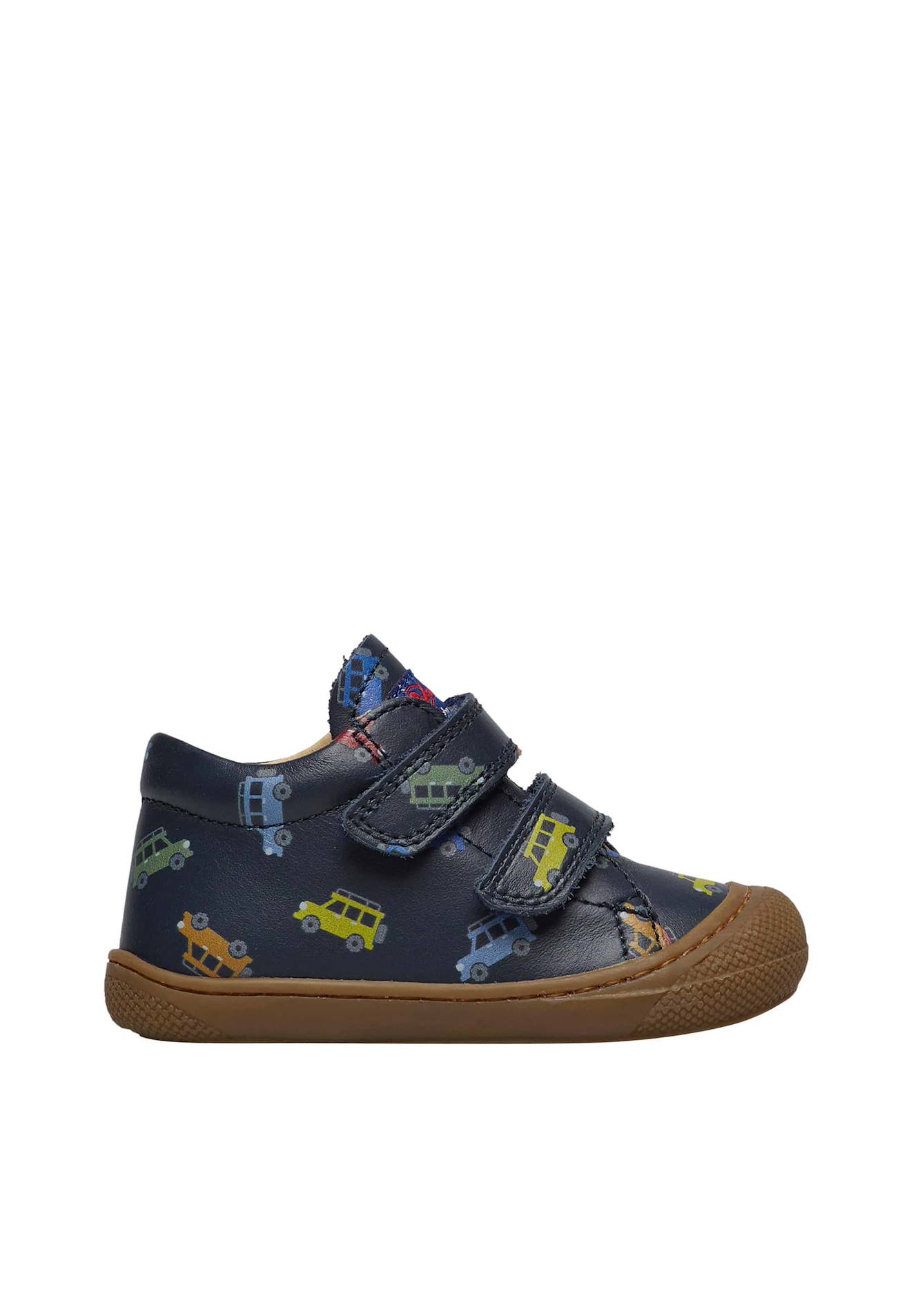 Chaussures Premiers Pas En Cuir Avec Imprimé Voitures Cocoon Vl Marine