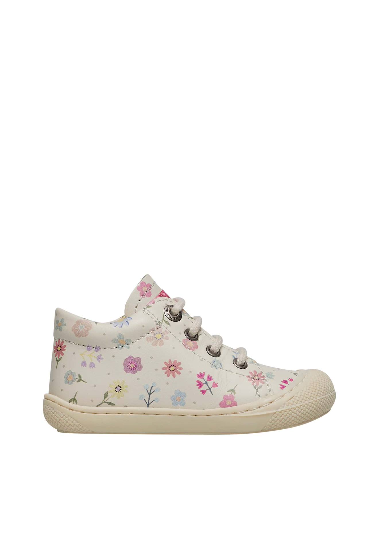 Chaussures En Cuir Avec Imprimé Fleurs Cocoon Blanc Crème
