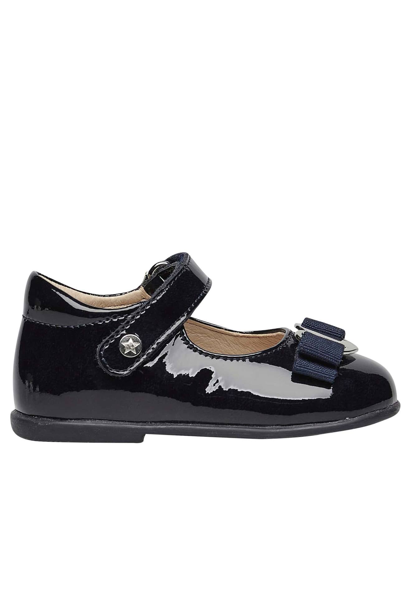 Ballerines En Cuir Verni Jete' Bleu Foncé