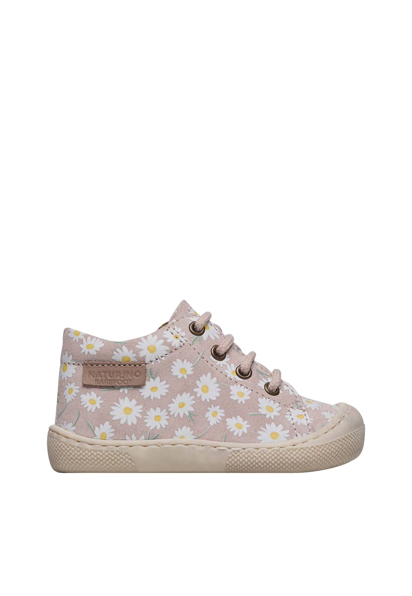 Chaussures Barefoot En Cuir Avec Imprimé Camomille Barefoot Amur Rose Poudré