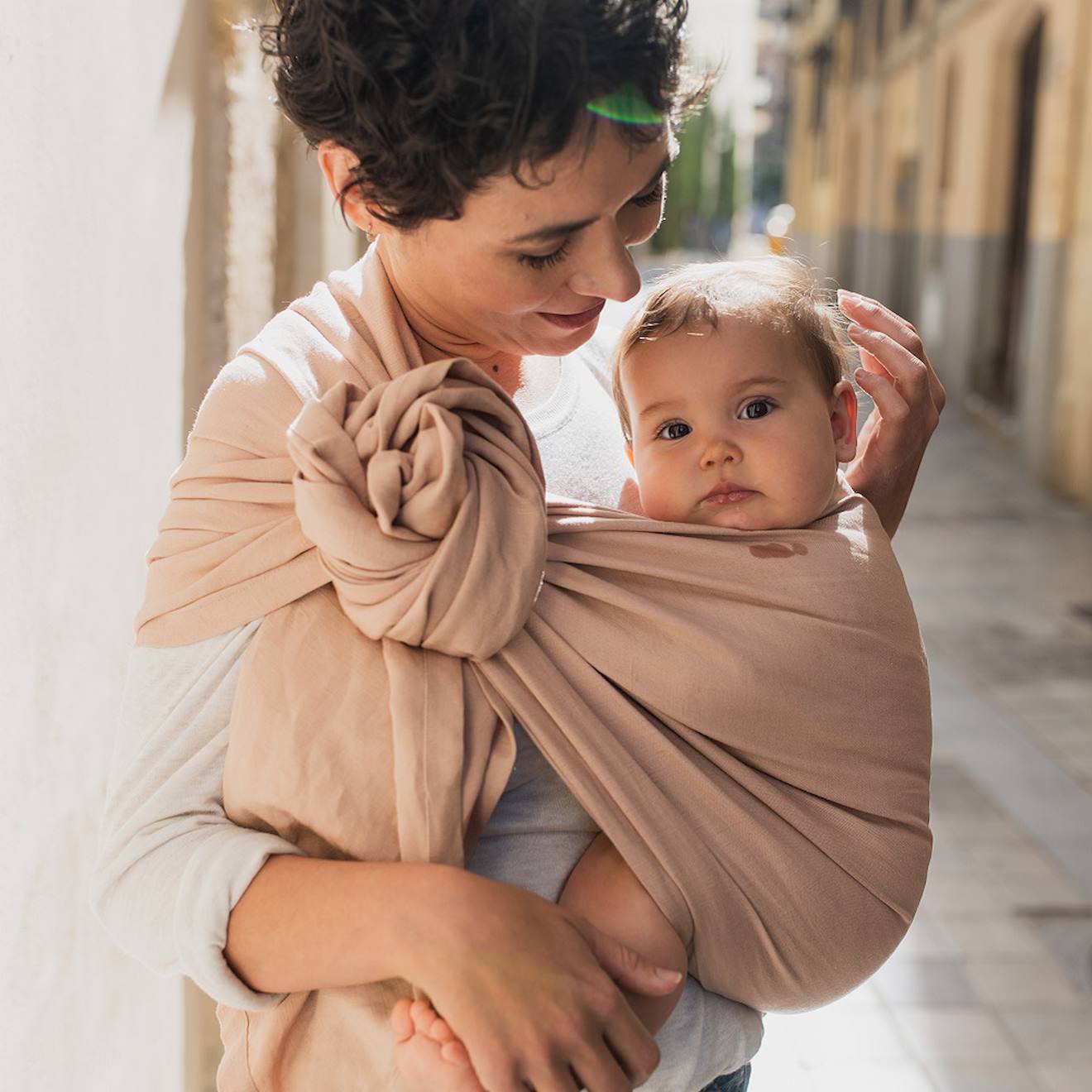 Porte-bébé Boba Ring Sling En Lin Peony Rose