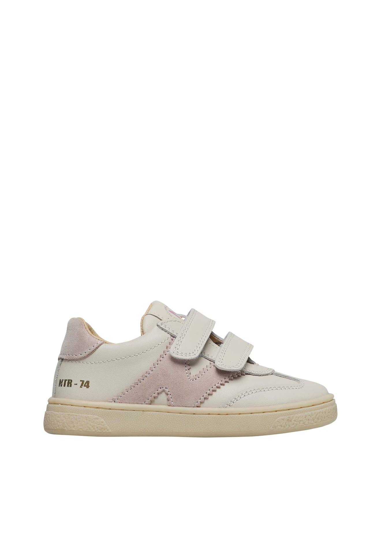 Baskets En Cuir Et Suède Jenix Vl. Blanc-rose