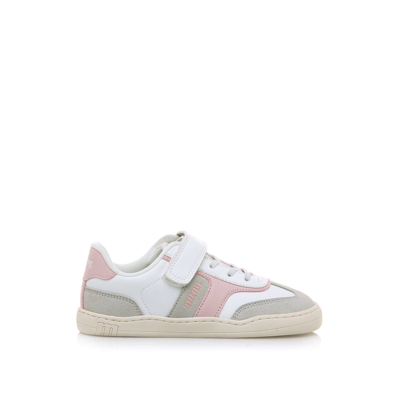 Sneakers Filles Synthétique Lacets- Fermeture Adhésive Barefoot Blanc-rose