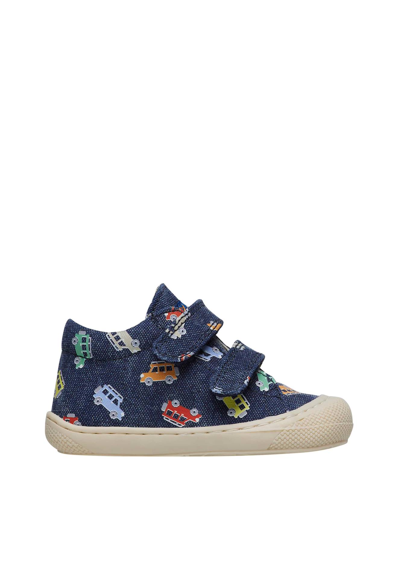Chaussures Premiers Pas En Tissu Avec Imprimé Voitures Cocoon Vl Bleu Nuit