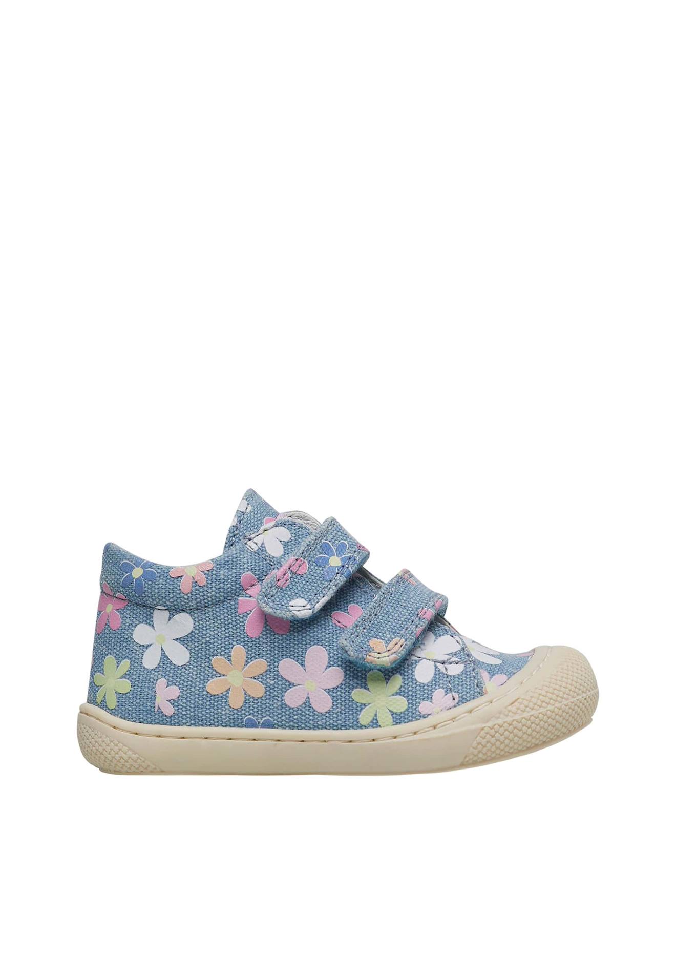 Chaussures Premiers Pas En Tissu Avec Imprimé Fleurs Cocoon Vl Bleu