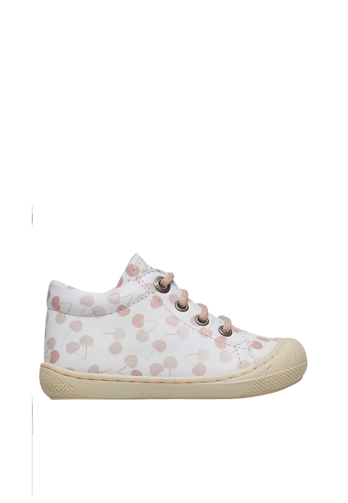 Chaussures Premiers Pas En Cuir Avec Imprimé Cerises Cocoon Blanc-rose