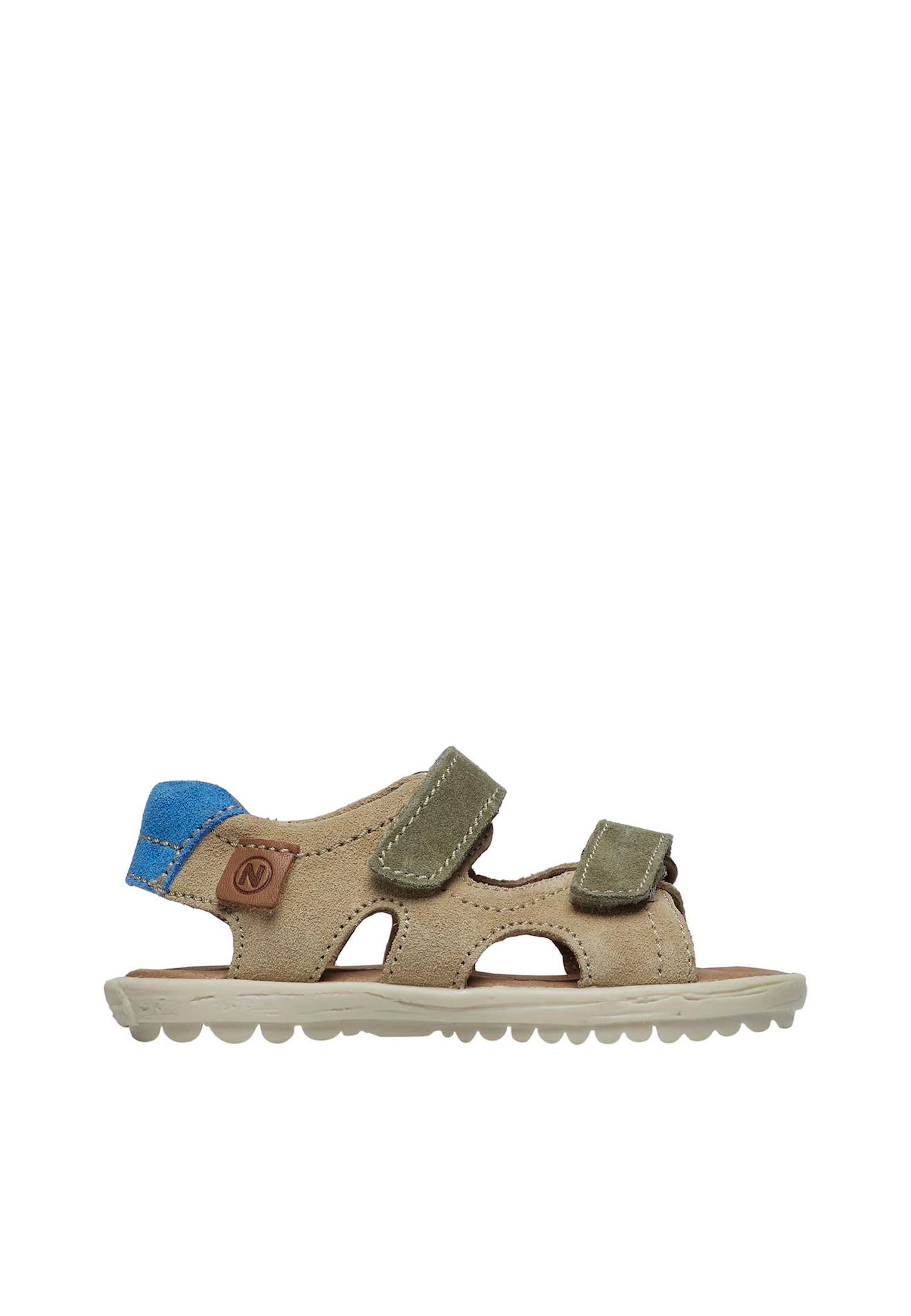 Sandales En Suède Sky Beige-vert Militaire