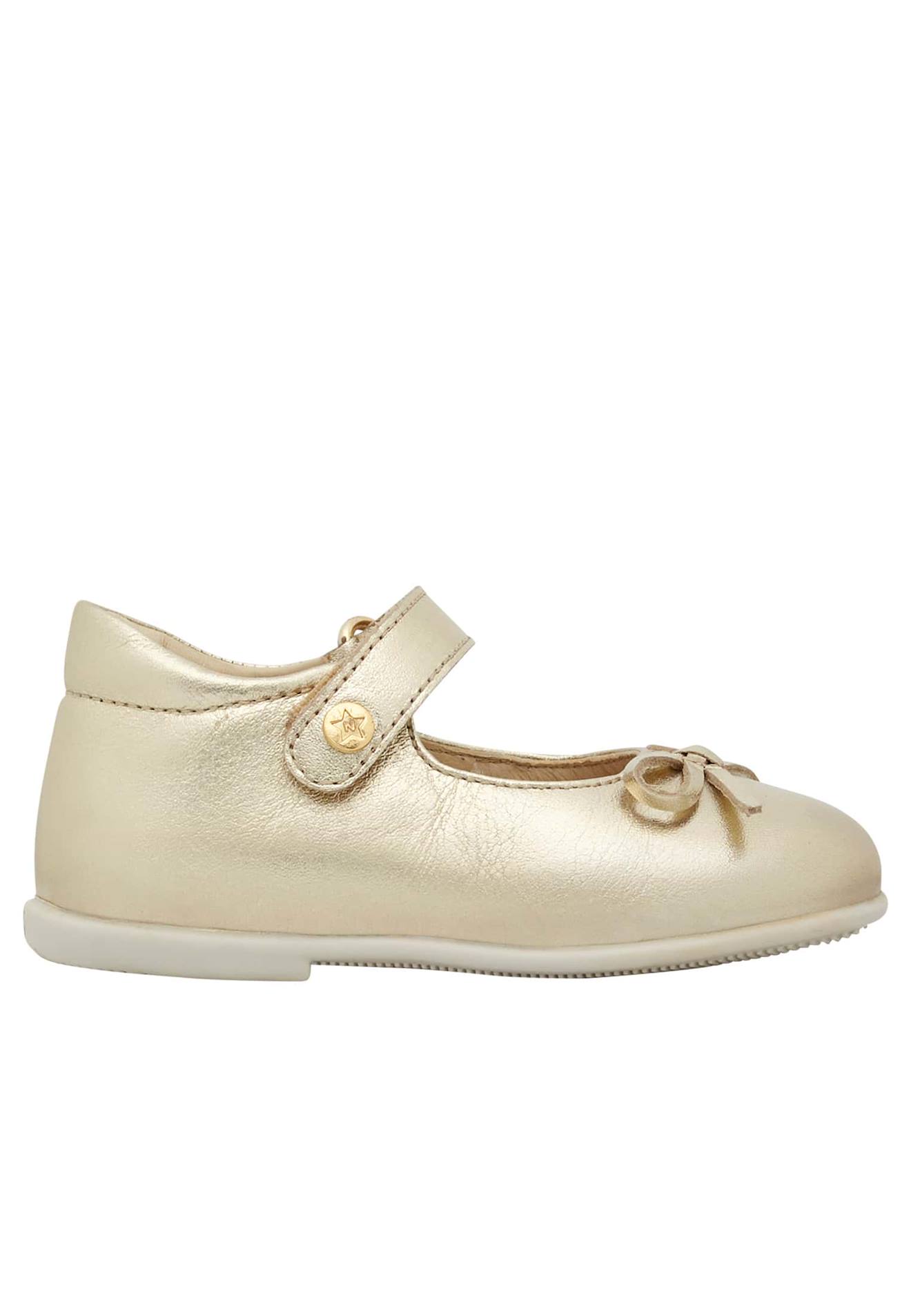 Ballerines En Cuir Laminé Ballet Doré