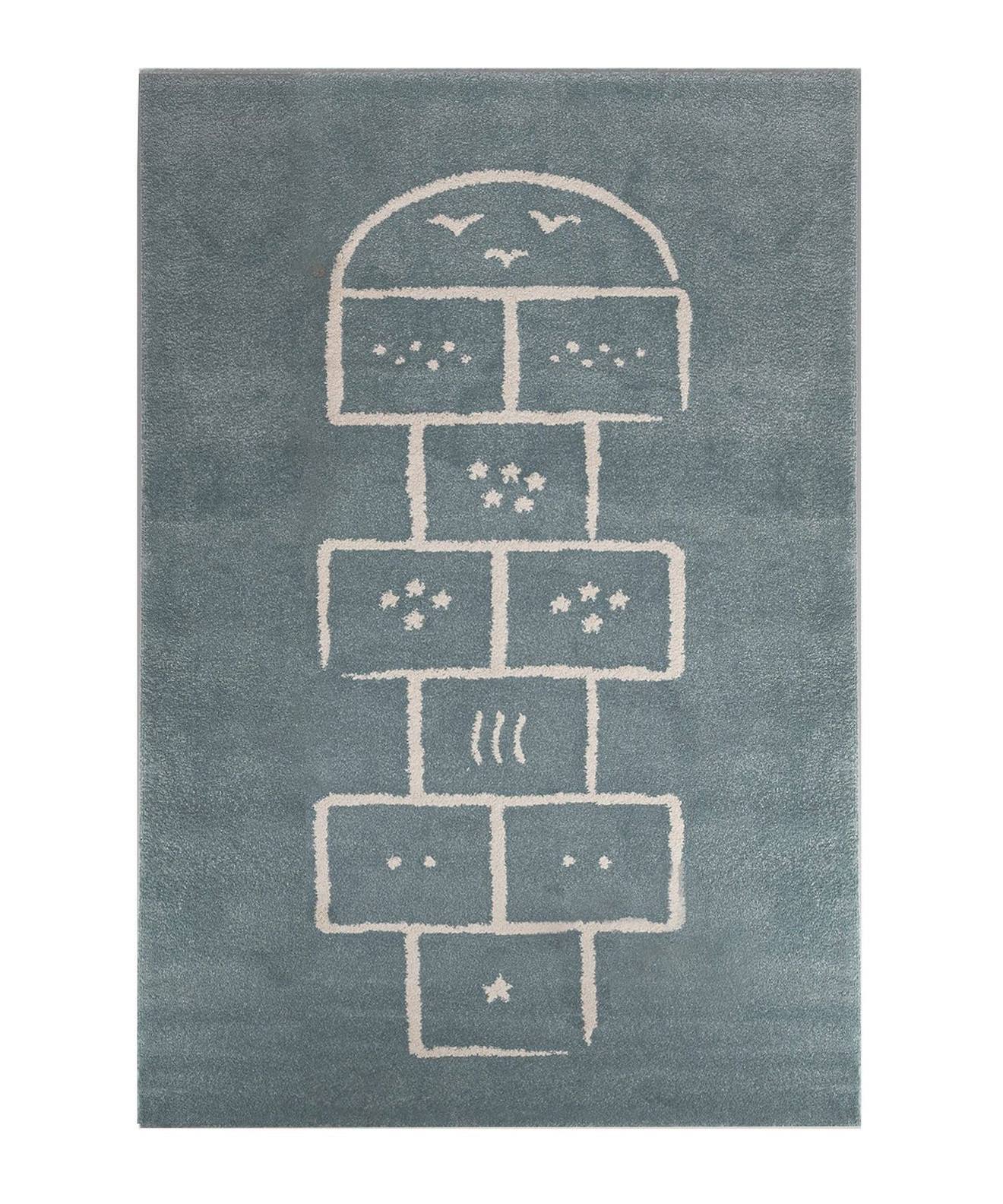 Tapis Enfant Doux Et Ludique Marelle Bleu (Afk Living) - Couverture