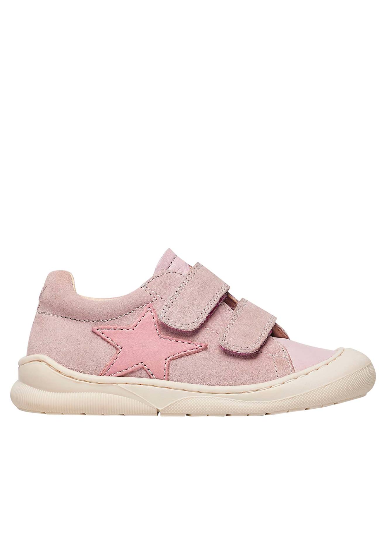 Chaussures Premiers Pas En Cuir Et Suède Babe 2 Blanc-rose