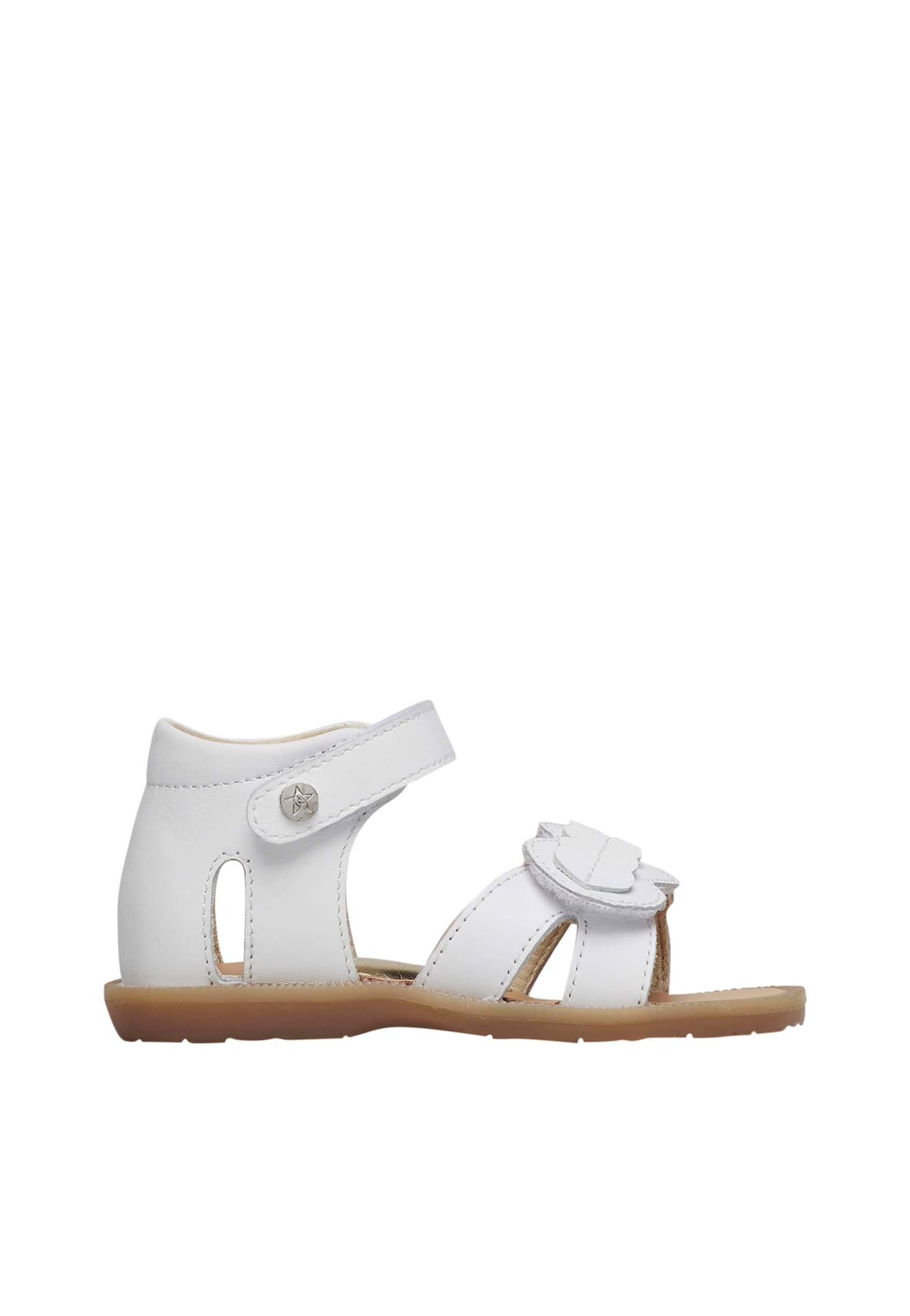 Sandales En Cuir Avec Coeur Appliqués Firun Blanc