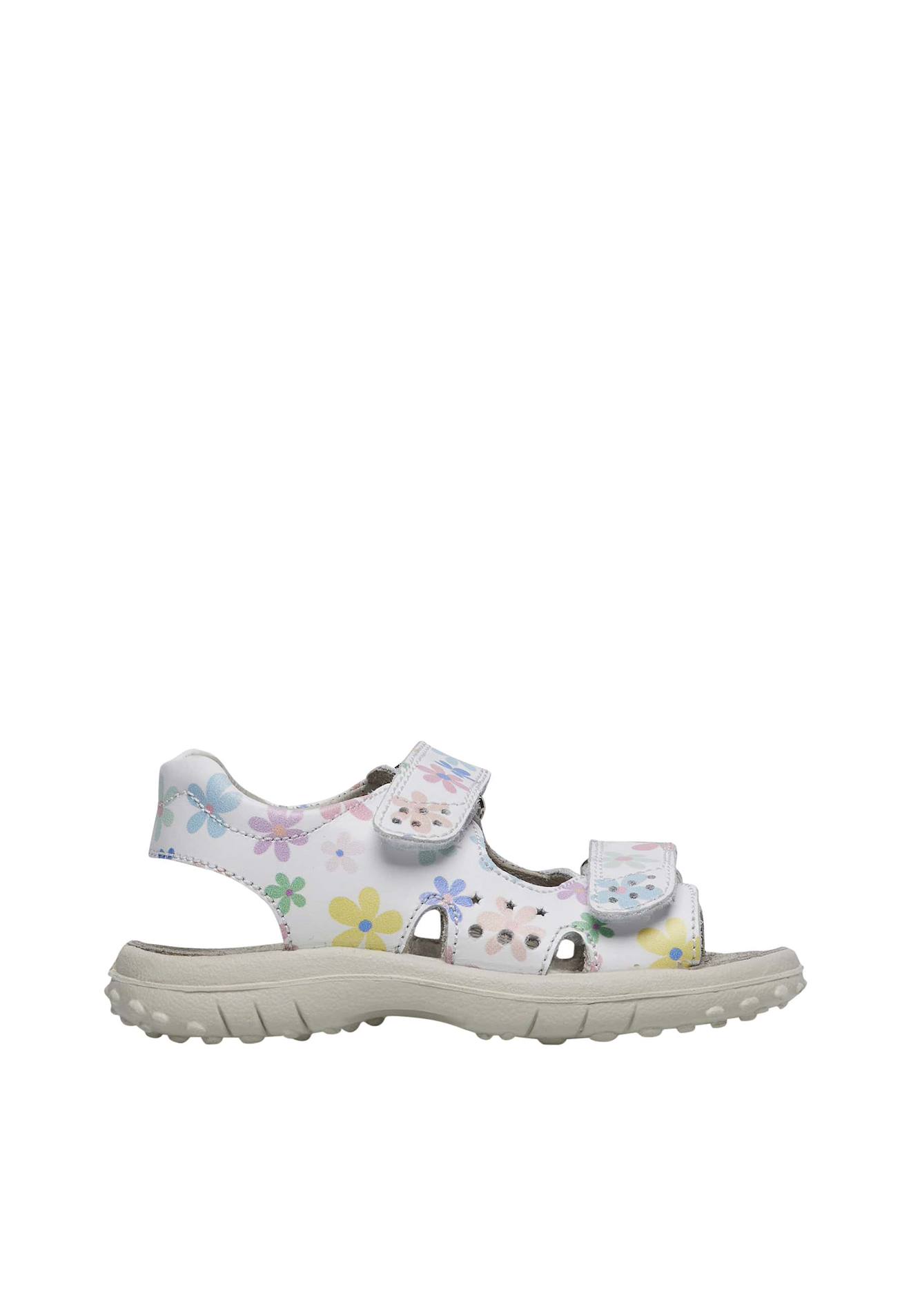 Sandales En Cuir Avec Imprimé Fleurs Dock Blanc