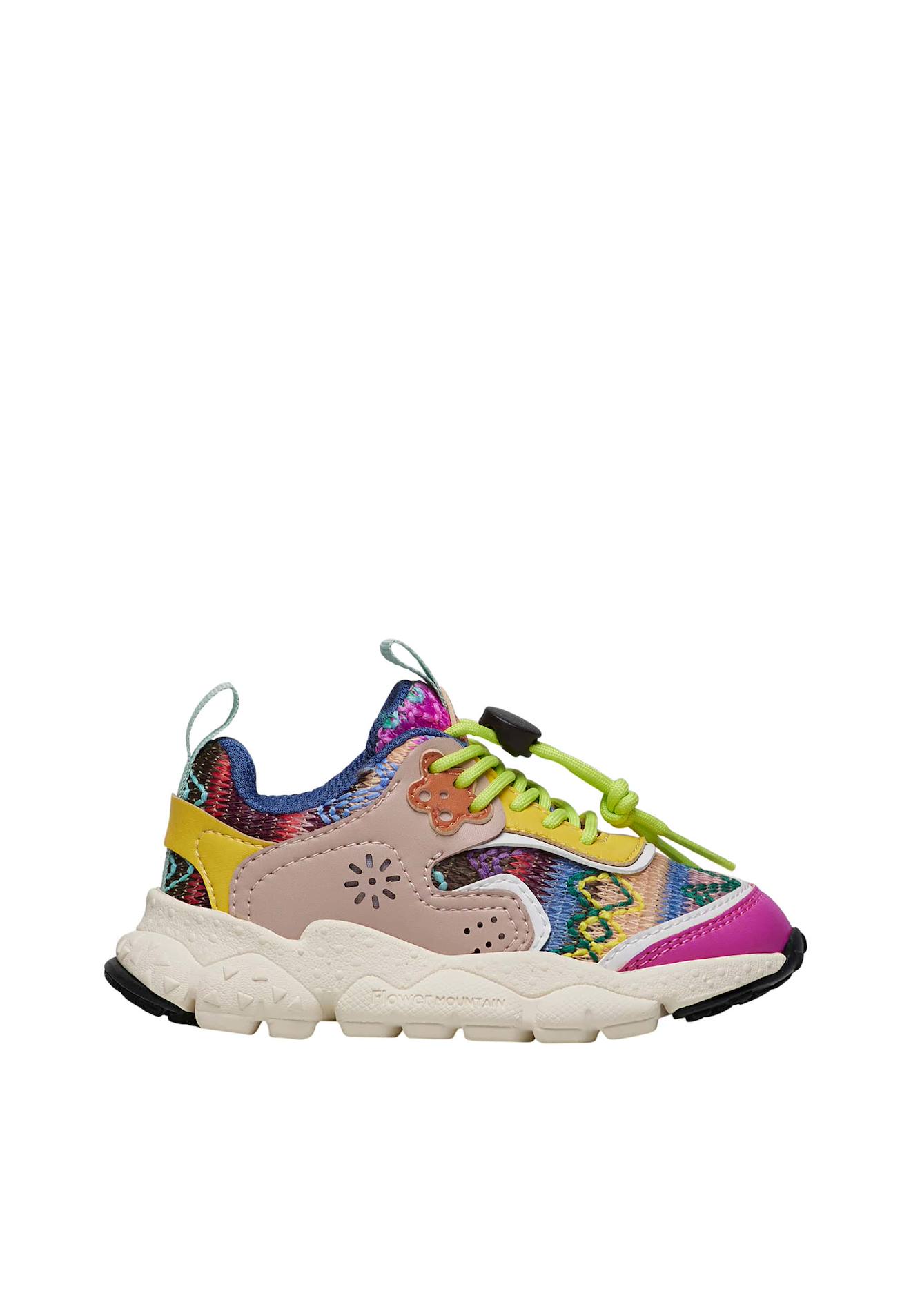 Baskets En Similicuir Et Tissu Tricoté Multicolore Doi Junior. Multicouleur