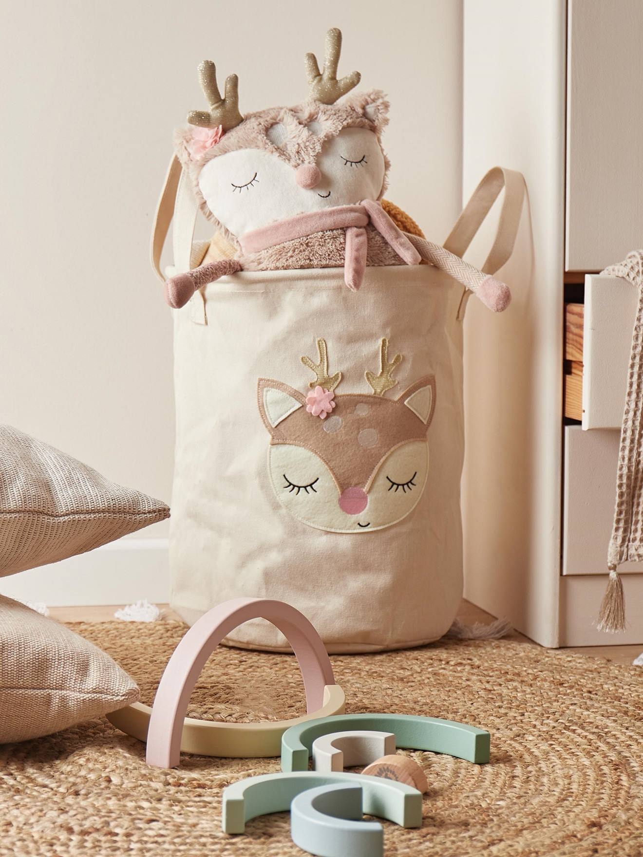 Panier À Linge Baleine, Panier De Rangement Chevruil Ella (Bieco) - Image 1