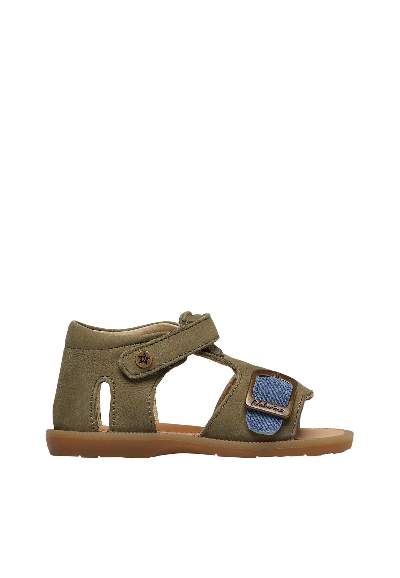 Sandales En Cuir Et Suède Quarzo Kaki