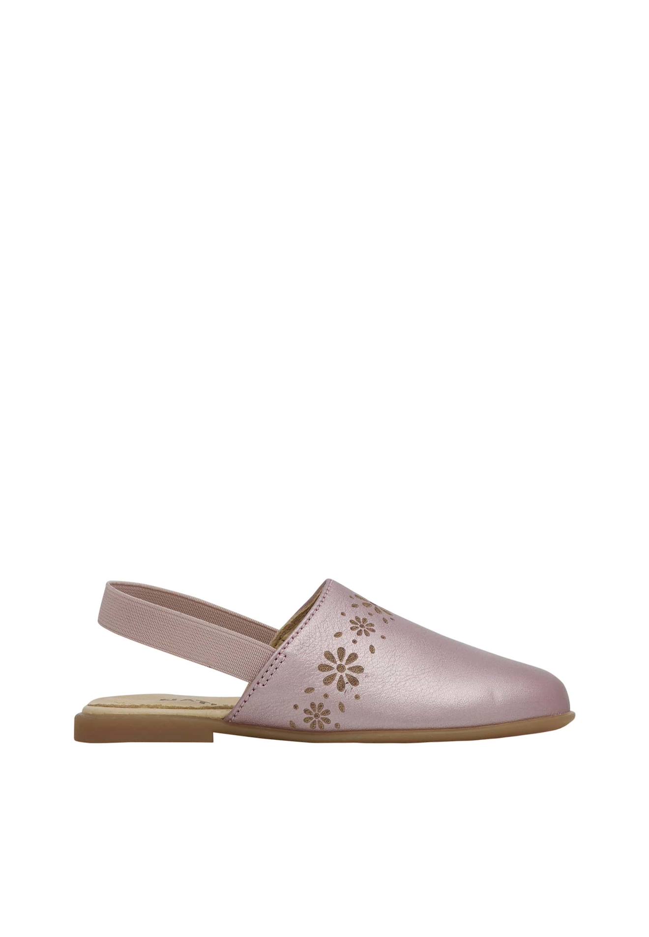 Sabot En Cuir Laminé Callais Rose Poudré