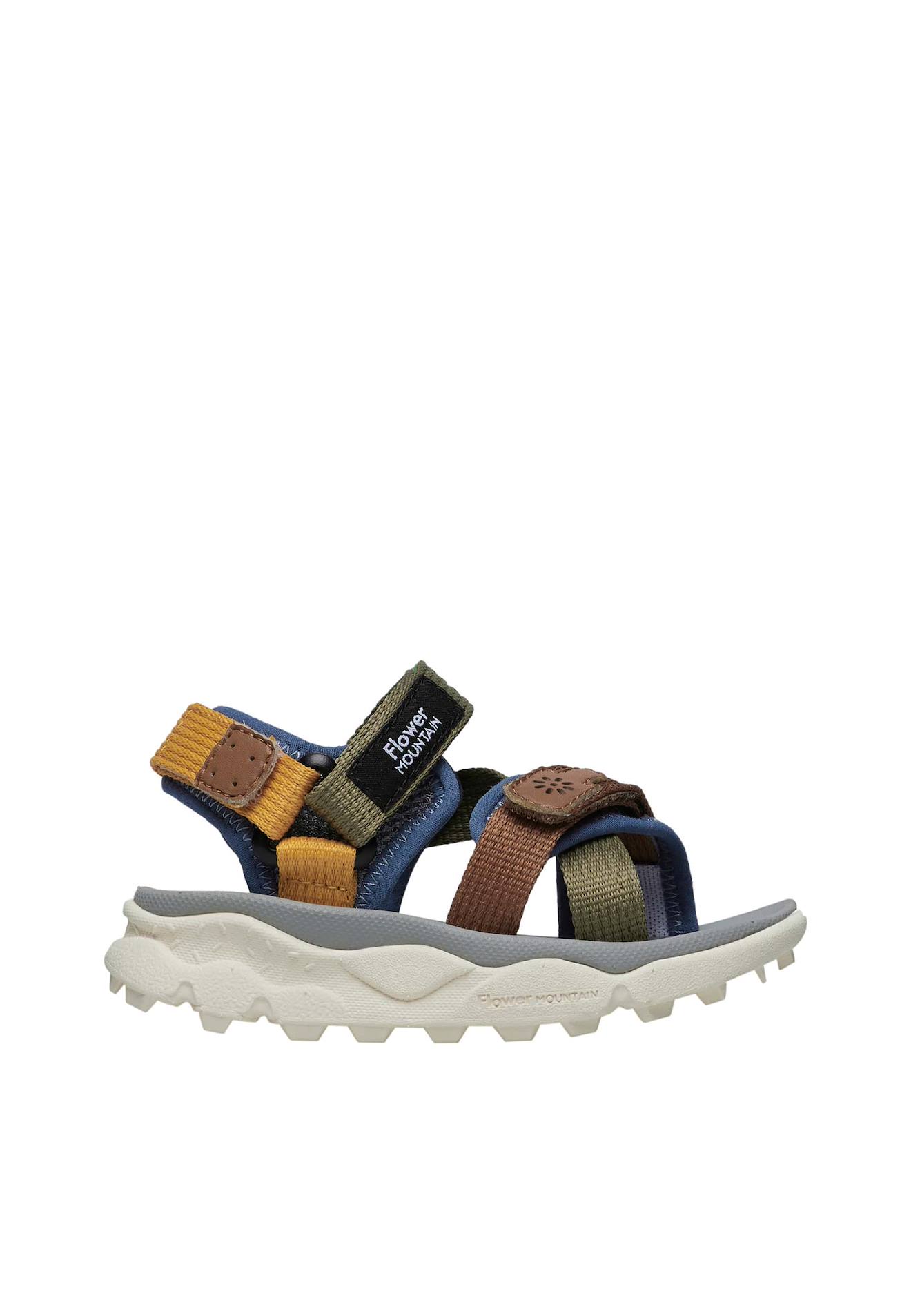 Sandales En Similicuir Et Tissu Nazca 2 Junior. Marron-vert