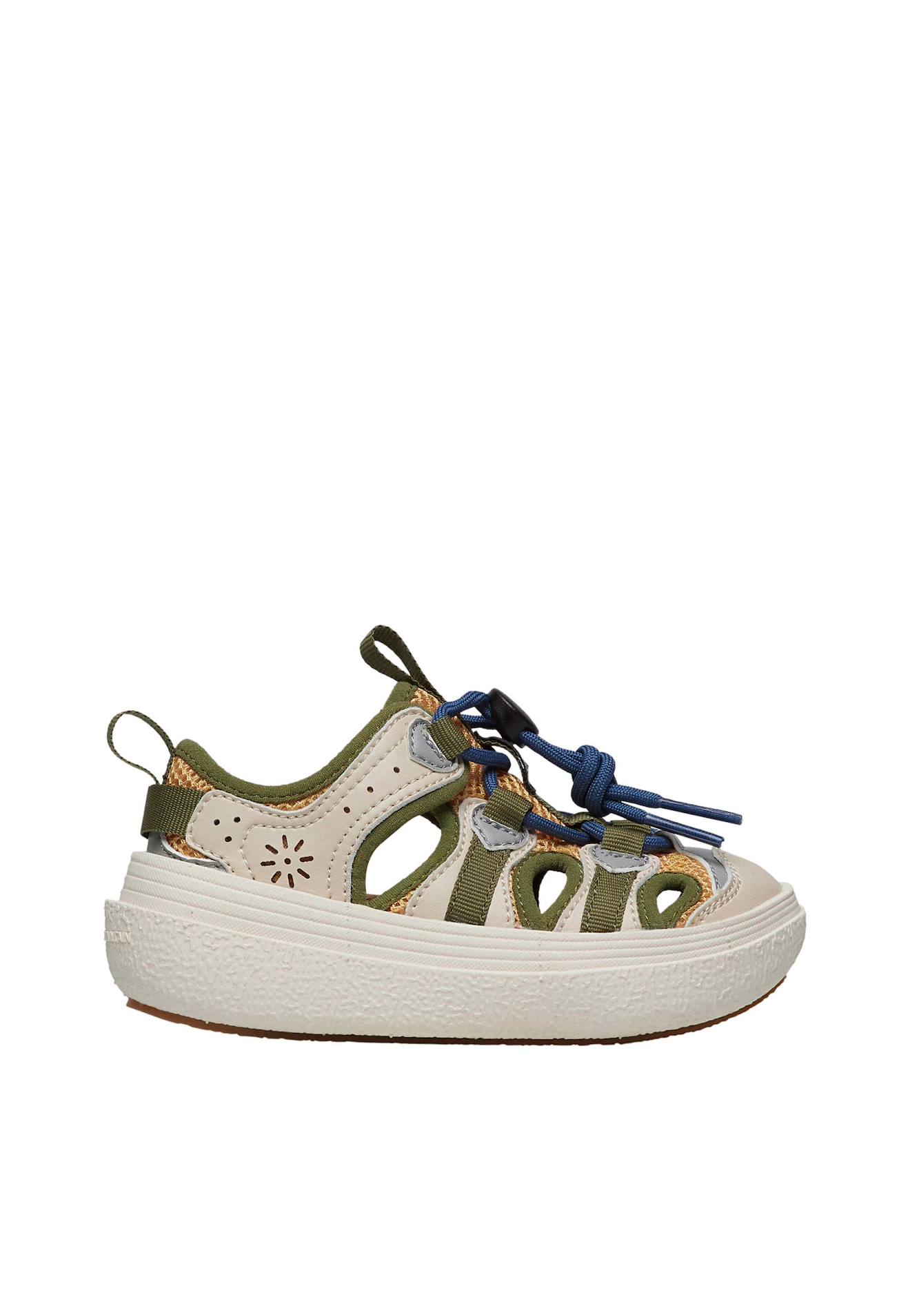 Sandales Semi Chomei Junior. Beige-vert Militaire