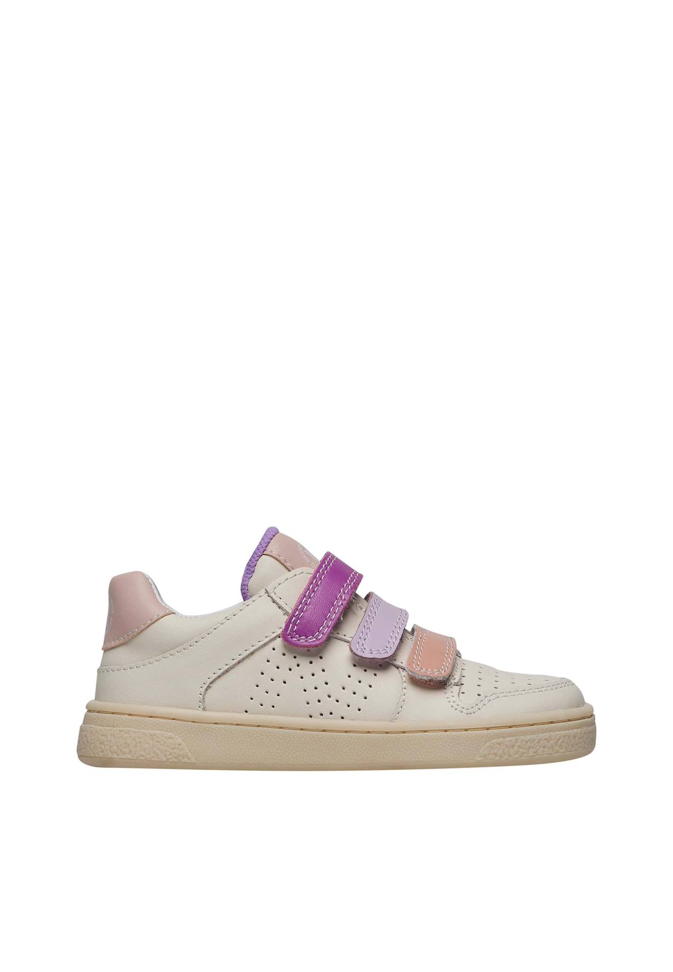 Baskets En Cuir Theral Vl. Blanc-rose