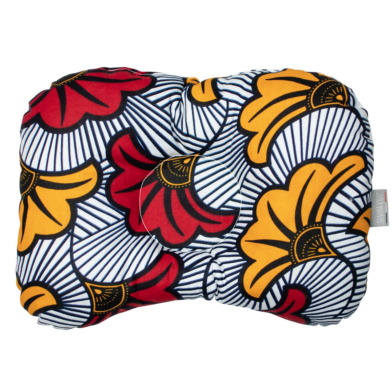 Coussin Cale-tête Ergonomique En Wax Fleurs De Mariage Melody, Blanc Imprimé Minimali