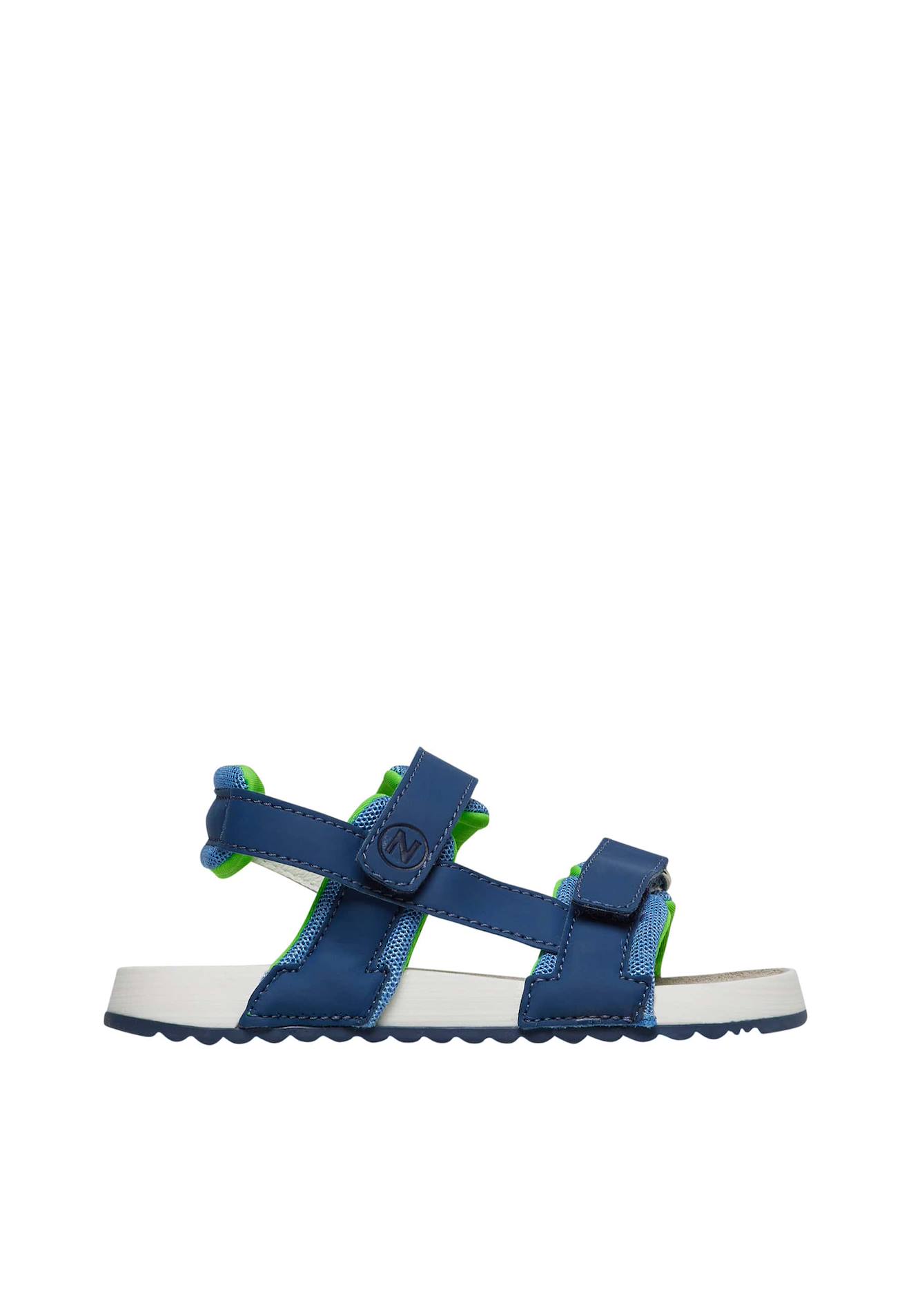 Sandales En Cuir Laminé Bearis. Bleu