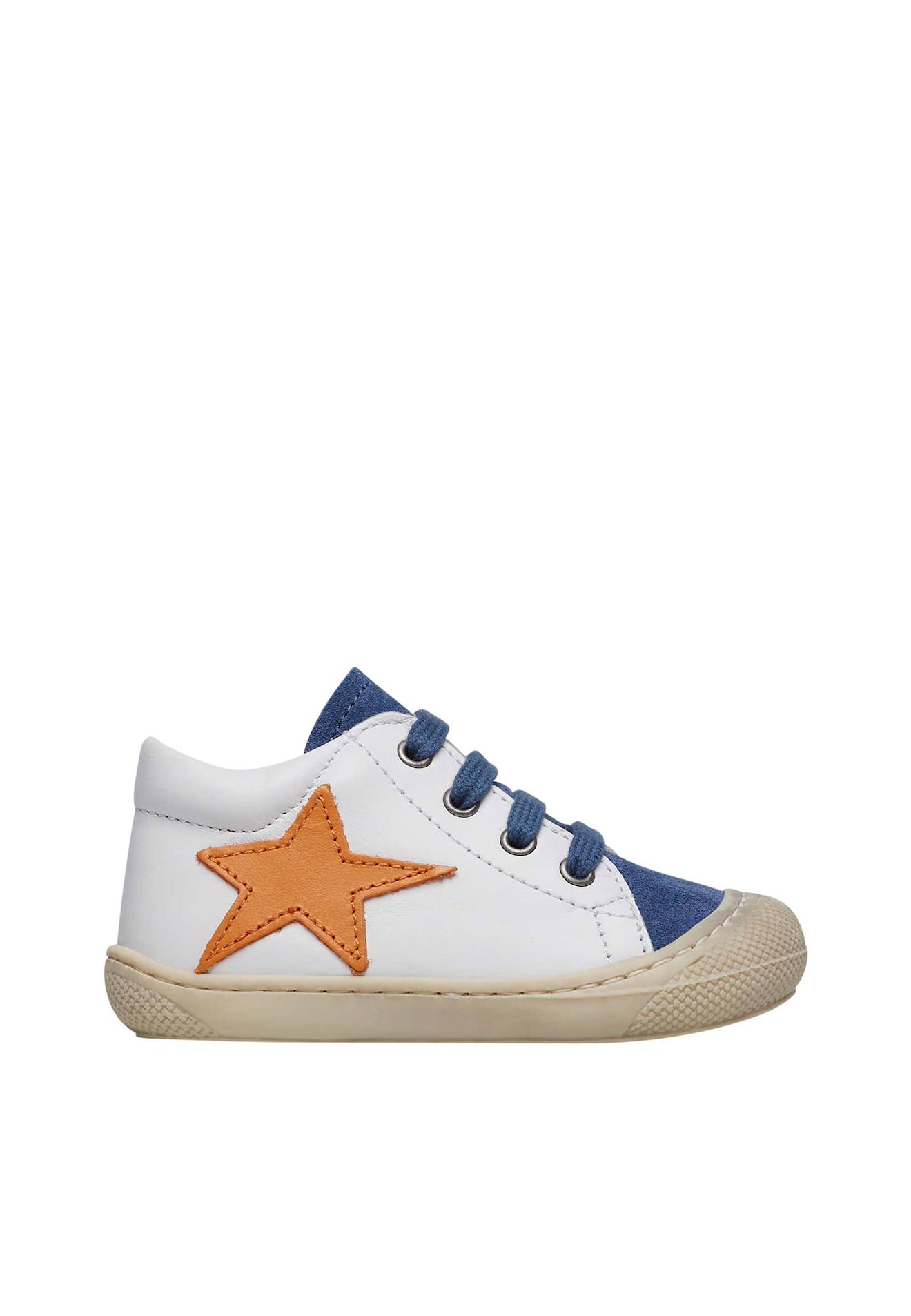 Chaussures Premiers Pas En Cuir Et Suède Kolde Blanc-bleu