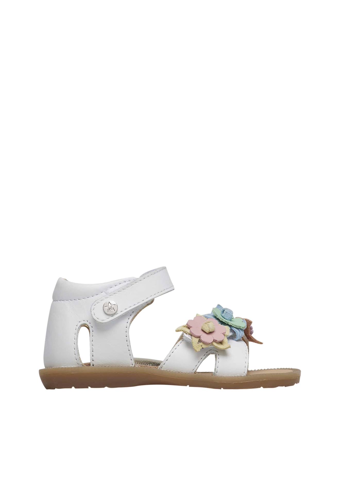 Sandales En Cuir Avec Fleurs Appliquées Flari Multicolore