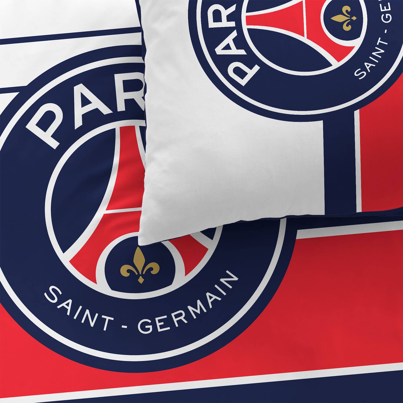 Parure De Lit Enfant PSG Classic - 100% Coton OEKO-TEX - Housse 140x200cm + Taie 63x63cm - Imprimé Bleu Garçon
