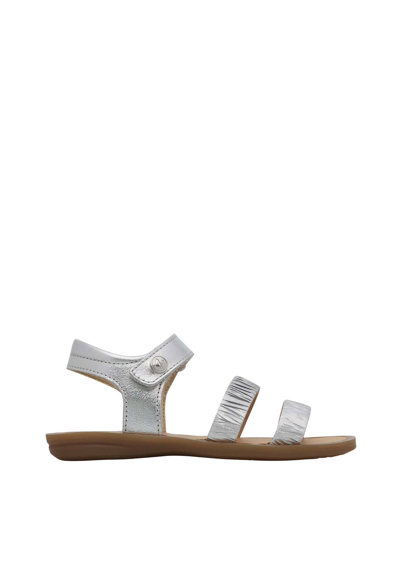 Sandales En Cuir Laminé Melven Argent