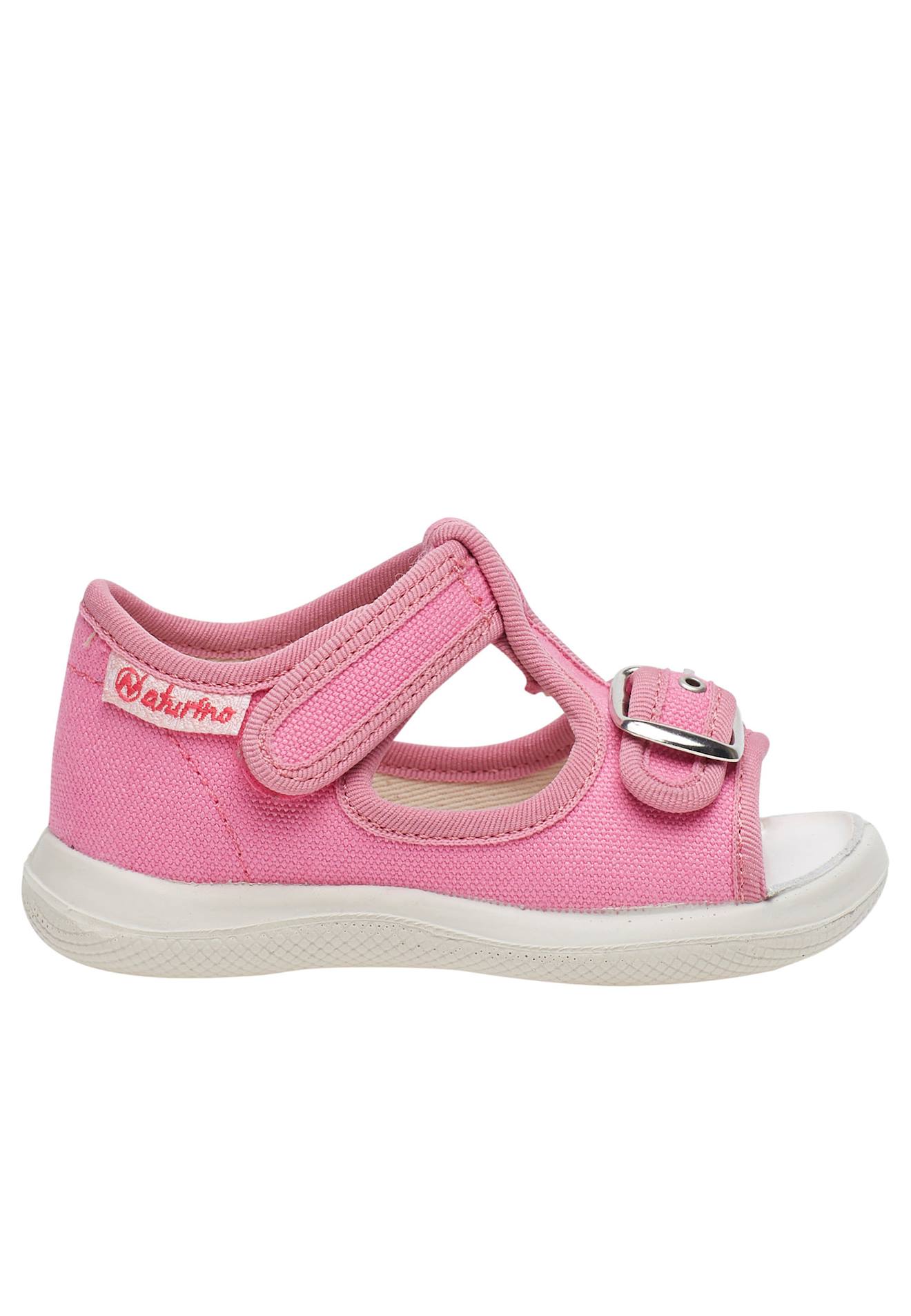 Sandales À Bout Ouvert « Open Toe » En Tissu Paros Fuchsia