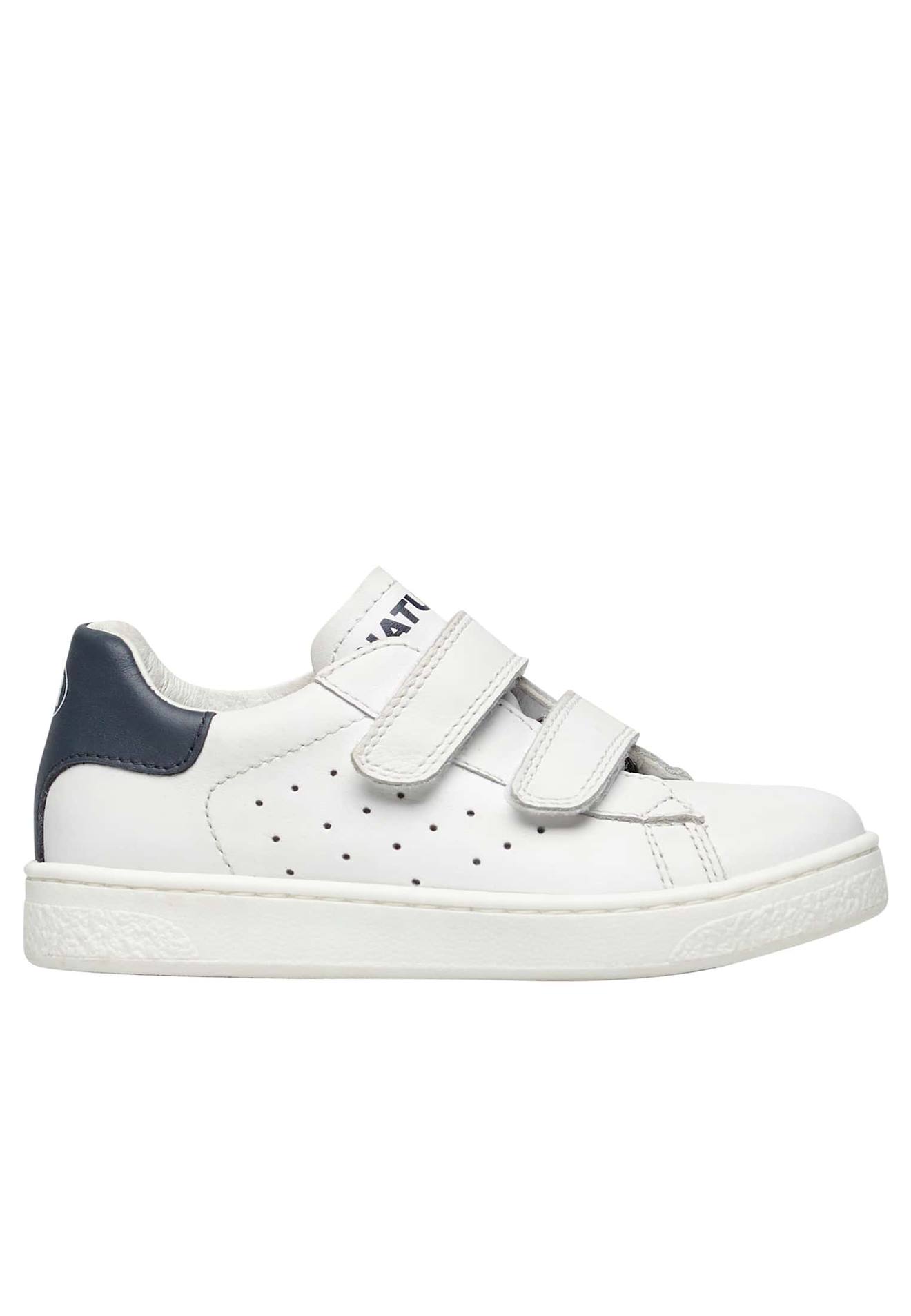 Baskets En Cuir Hasselt 2 Vl. Blanc-bleu