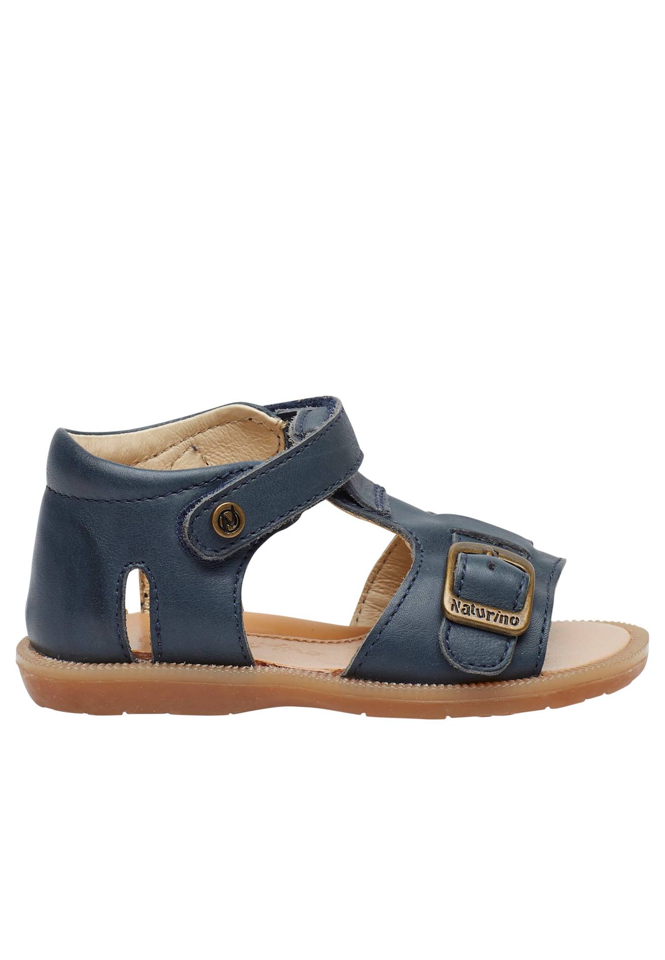 Sandales En Cuir À Scratch Quarzo Marine