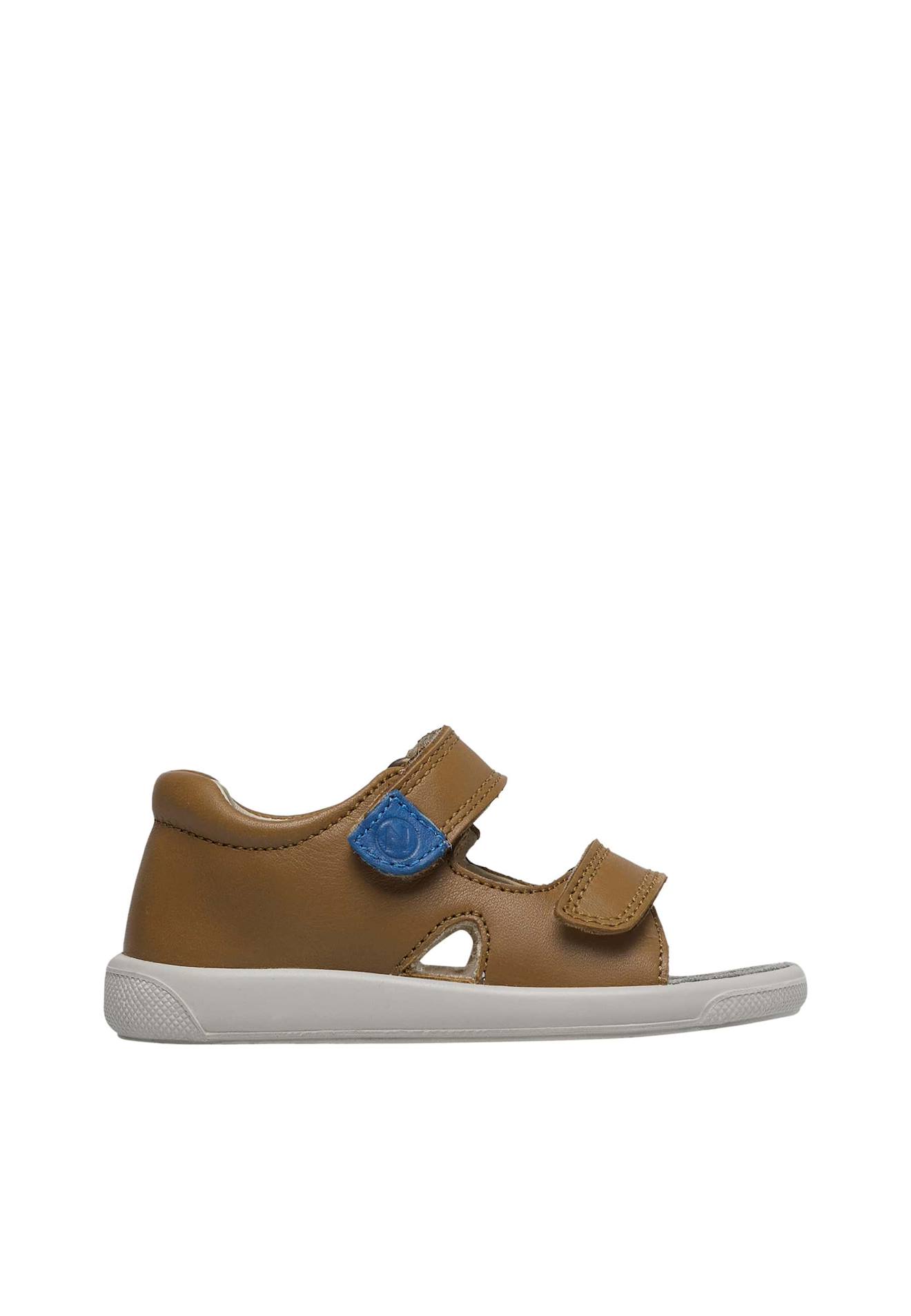 Sandales En Cuir Avec Fermeture Scratch July Cognac