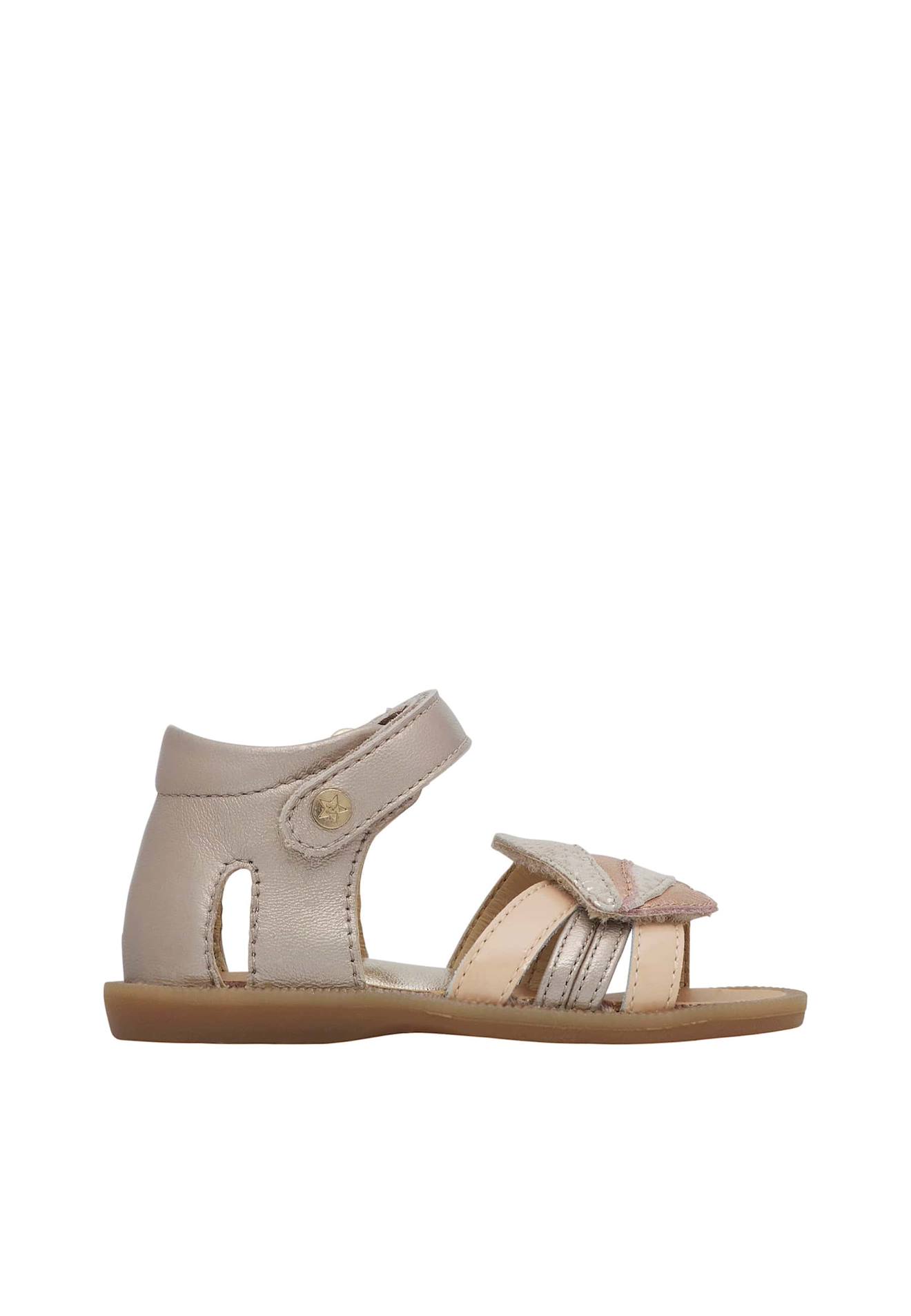 Sandales En Cuir Métallisé Flamino Beige