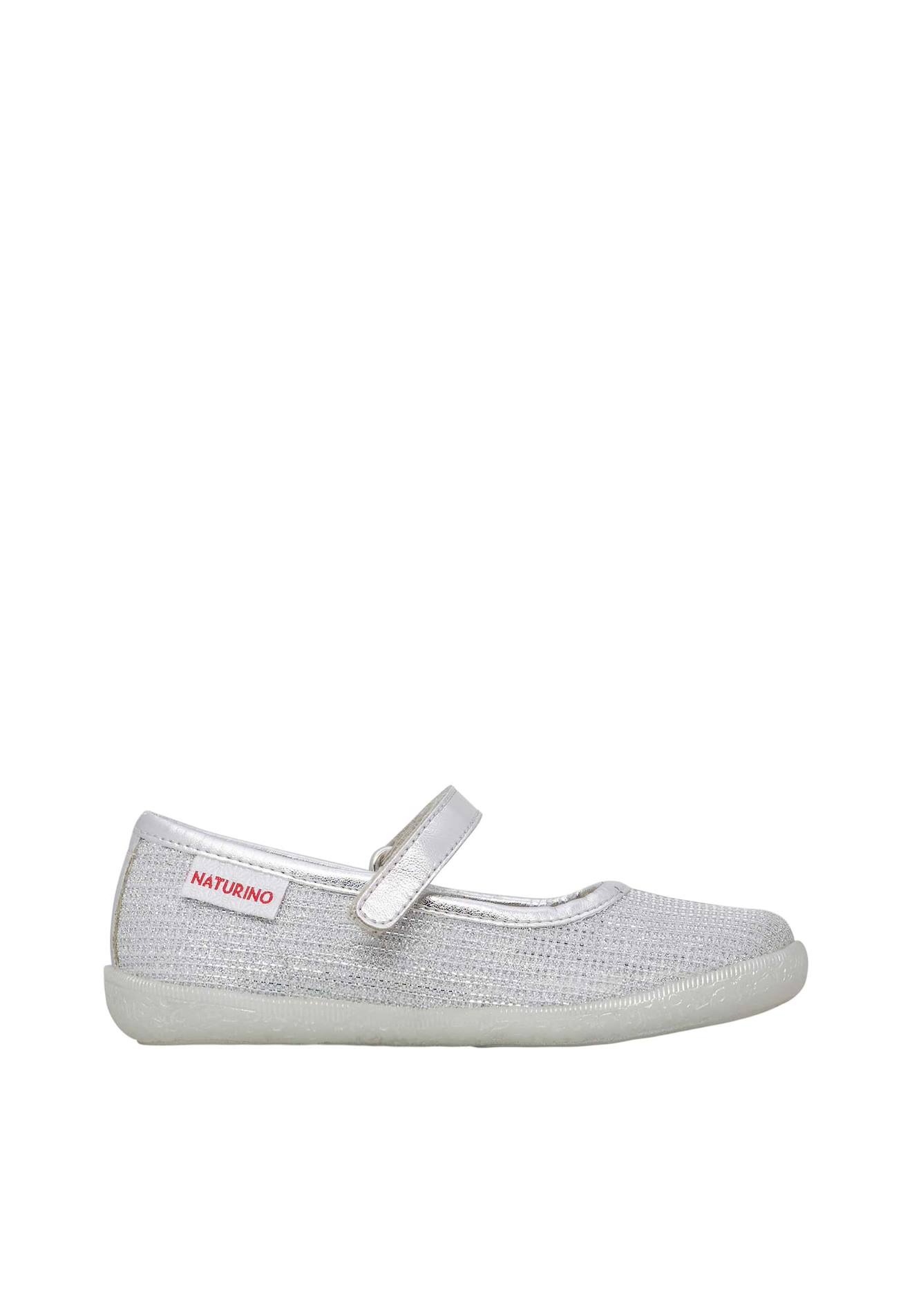 Ballerines En Cuir Et Tissu Laminé Pavia Argent