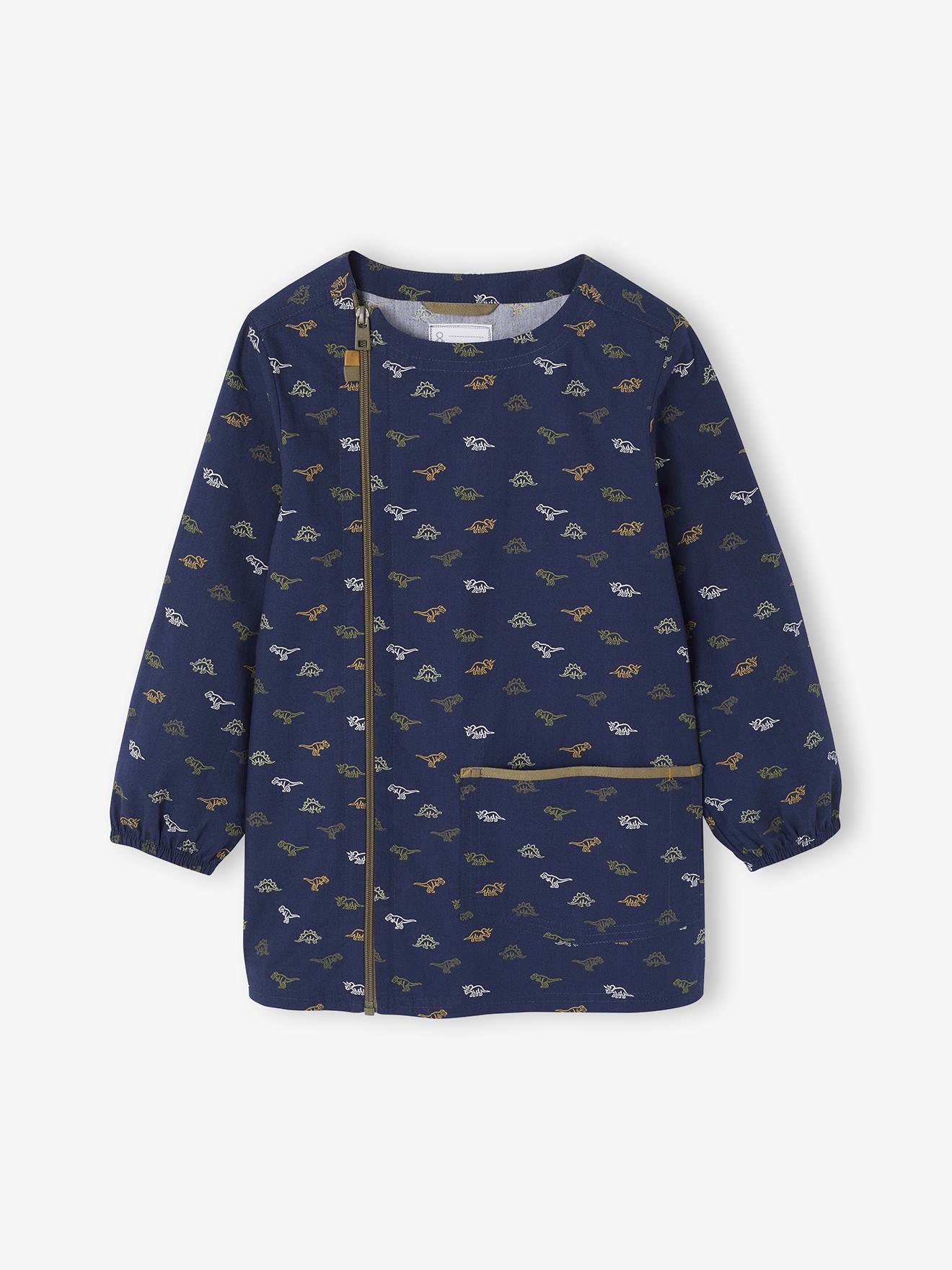 Tablier personnalisable dinosaures garçon indigo