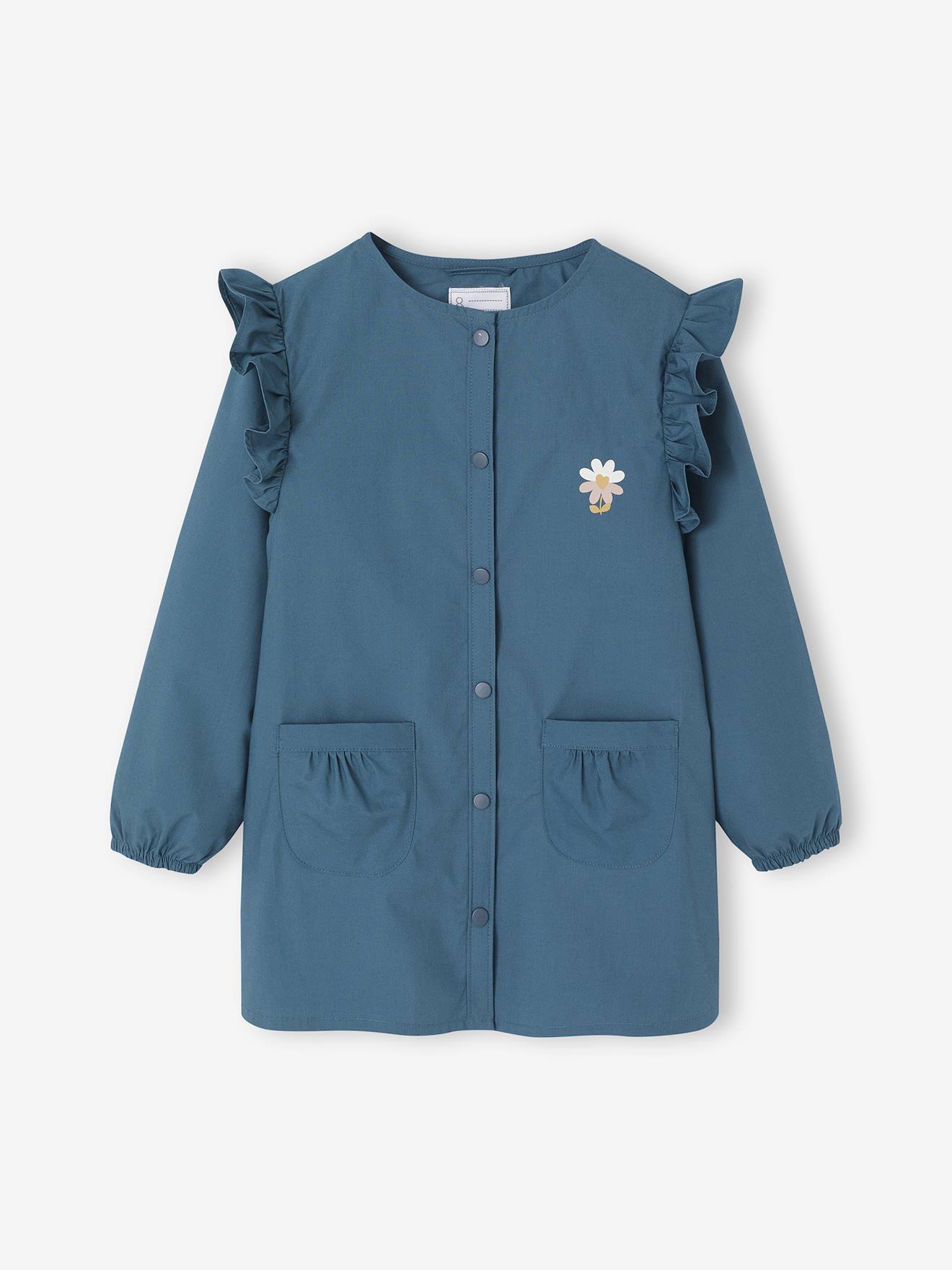 Tablier personnalisable MARGOT uni fille vert émeraude