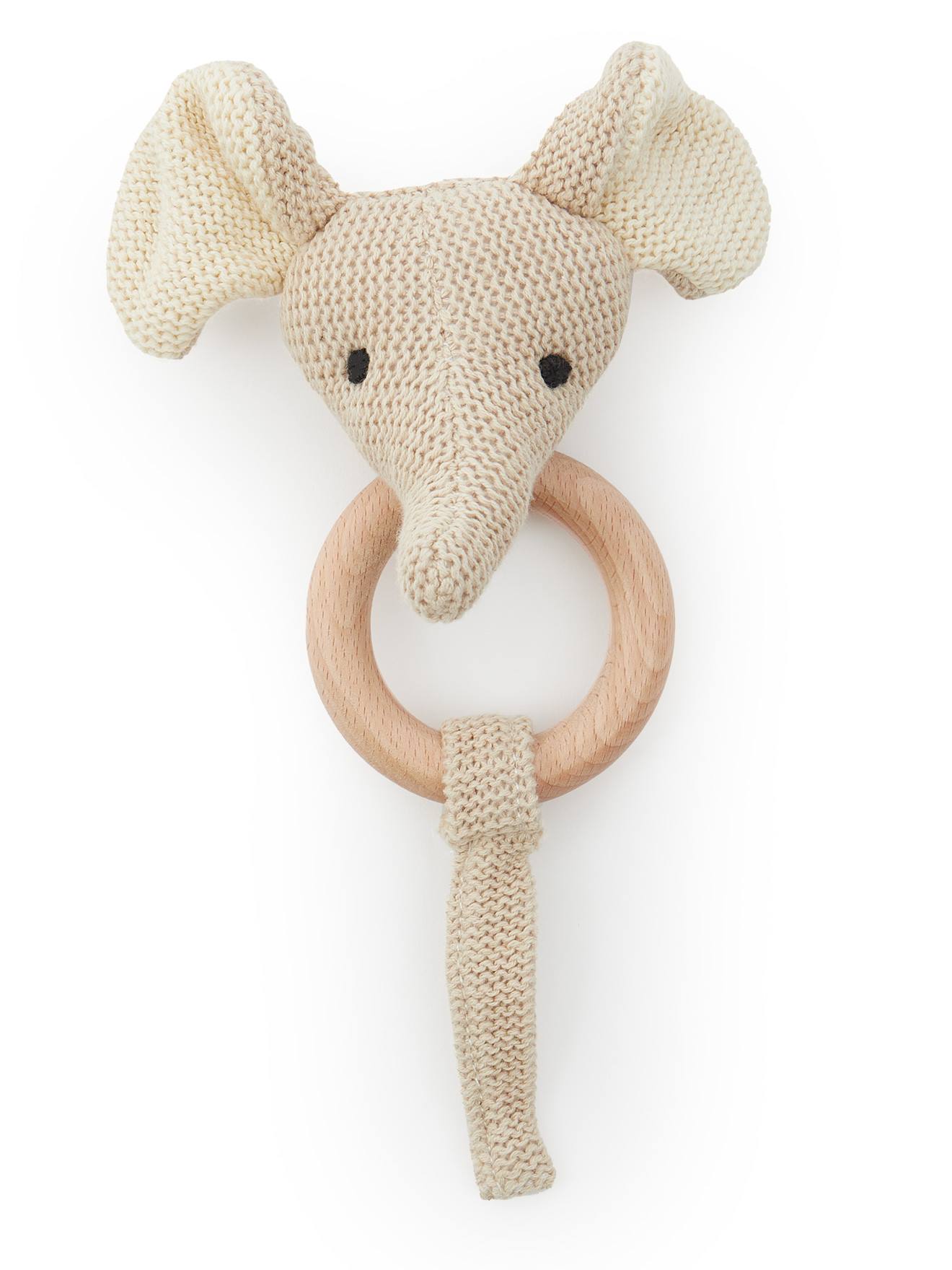 Hochet Peluche Faon Ella, Anneau Dentition Bois Éléphant